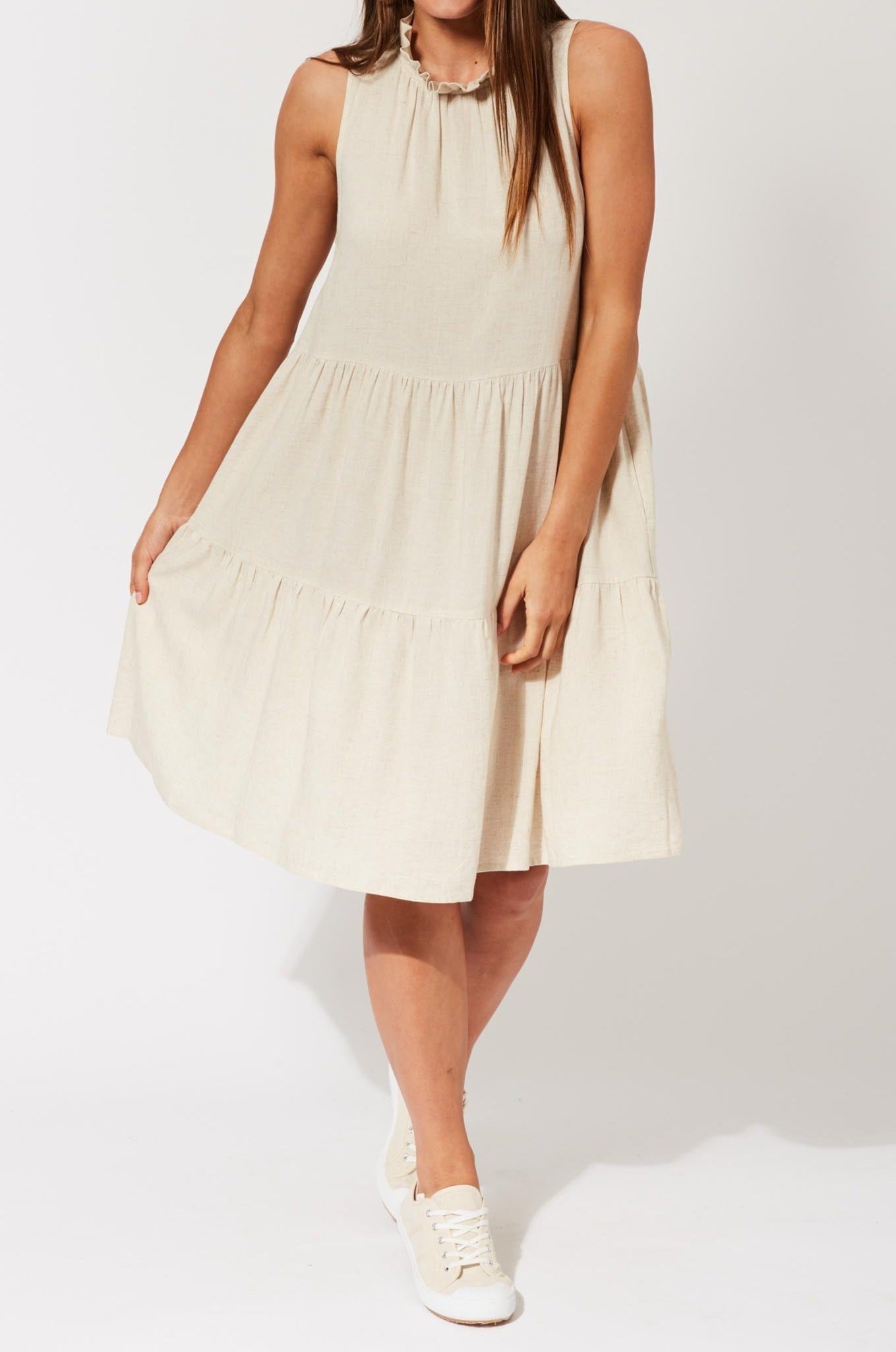 Belize Frill Dress - Clay - The Haven Co