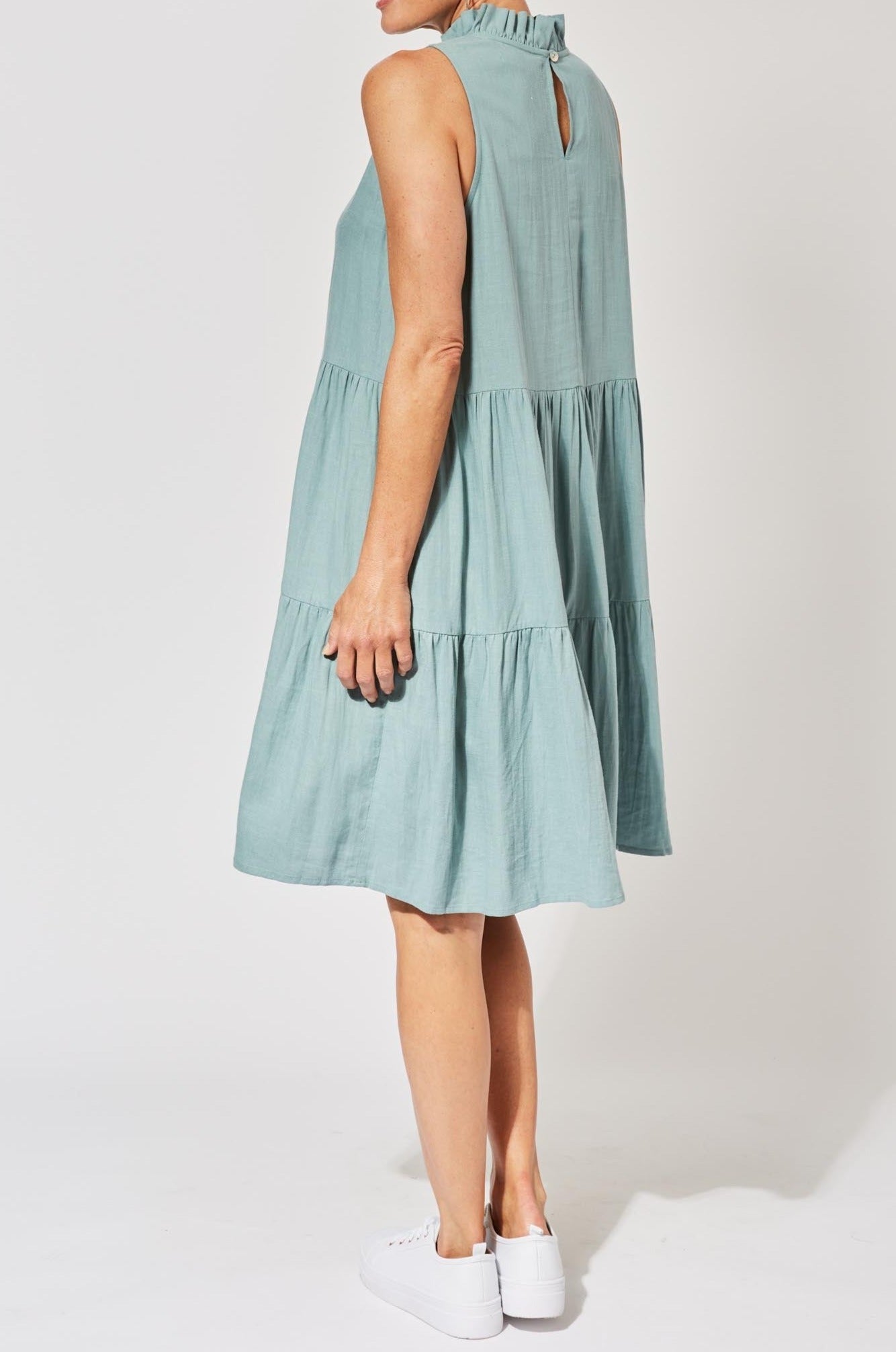 Belize Frill Dress - Mineral - The Haven Co