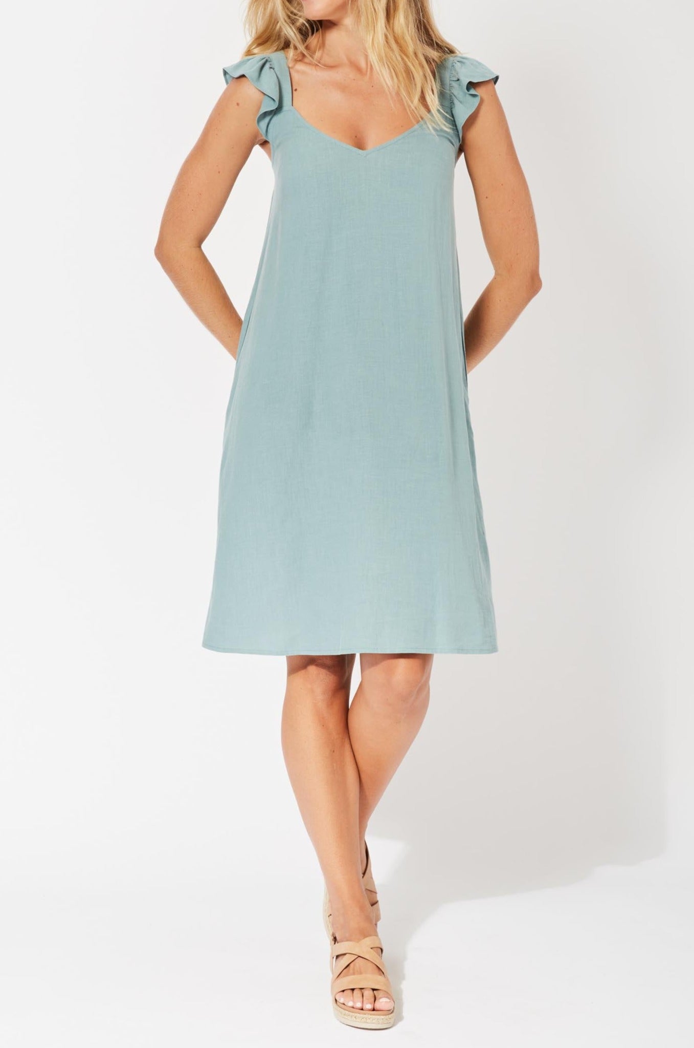 Belize Cap Sleeve Dress - Mineral - The Haven Co