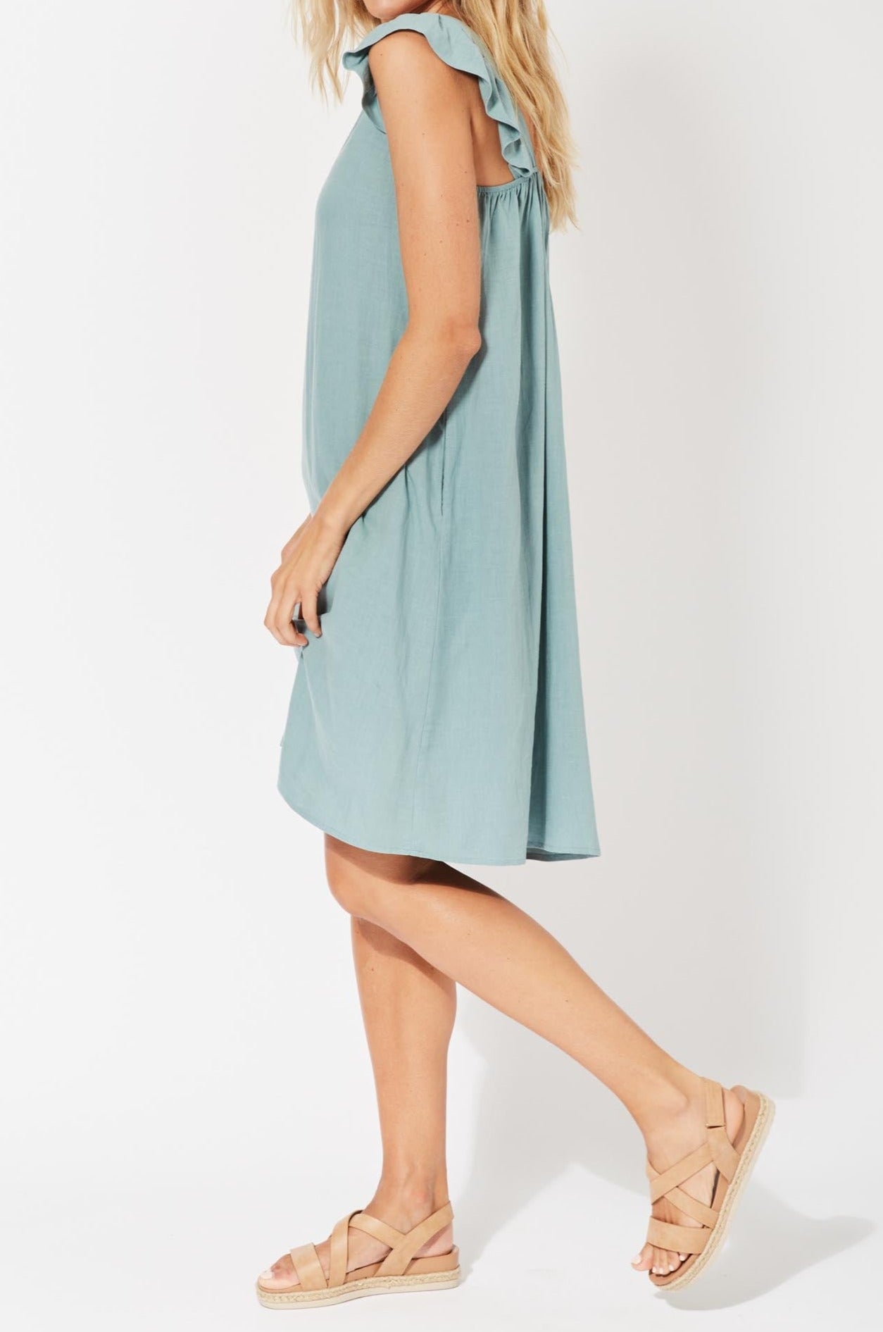 Belize Cap Sleeve Dress - Mineral - The Haven Co