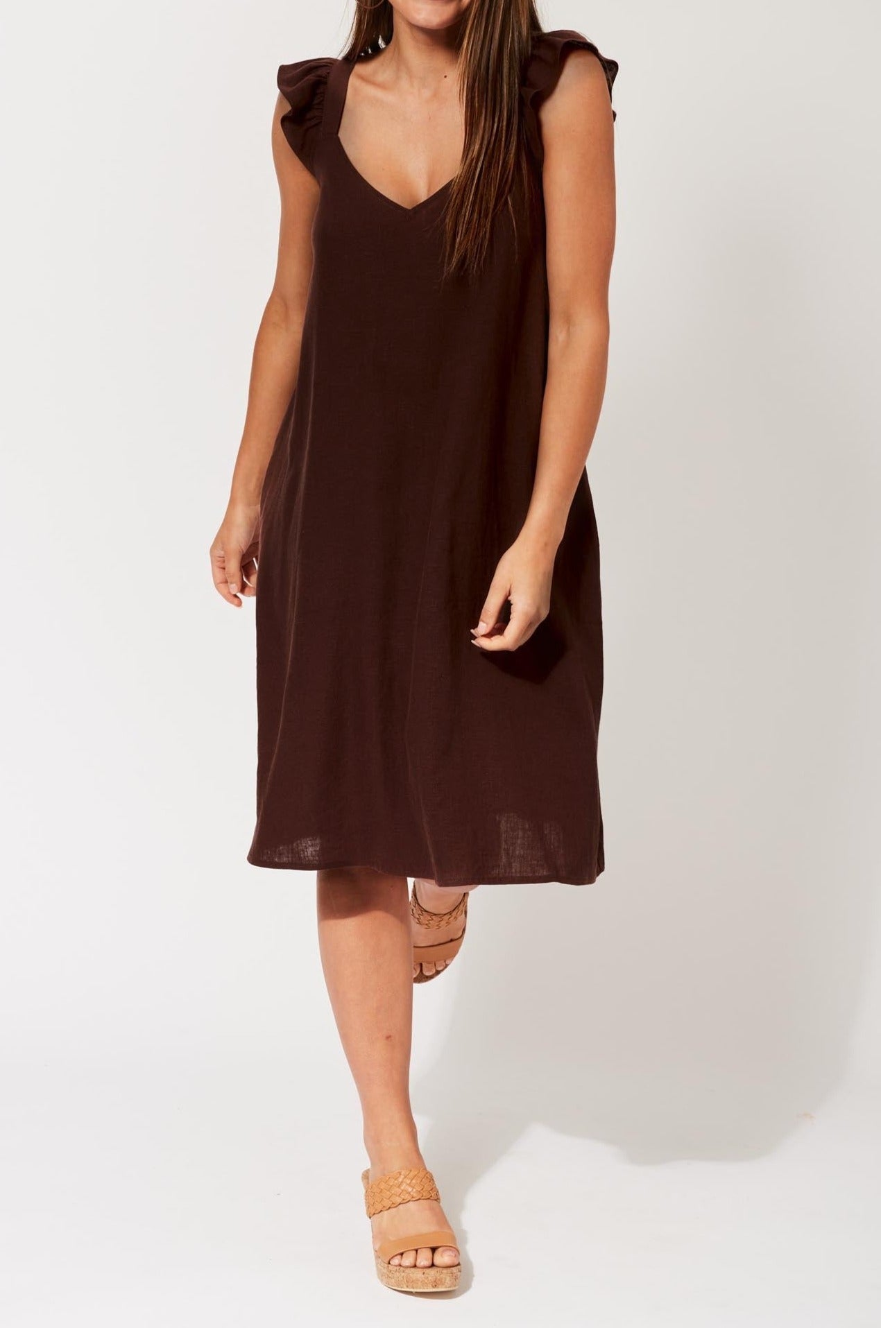 Belize Cap Sleeve Dress - Henna - The Haven Co