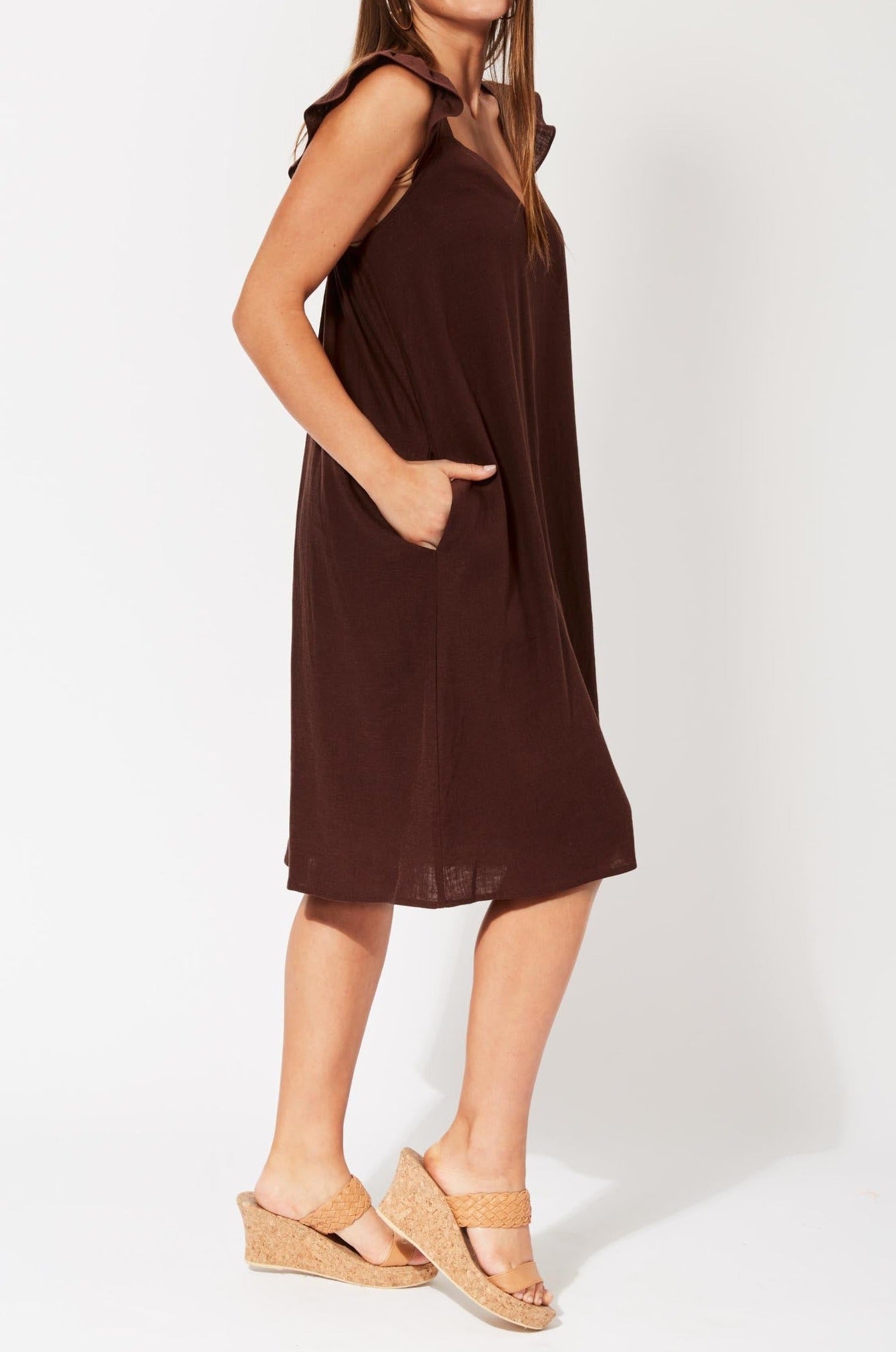 Belize Cap Sleeve Dress - Henna - The Haven Co