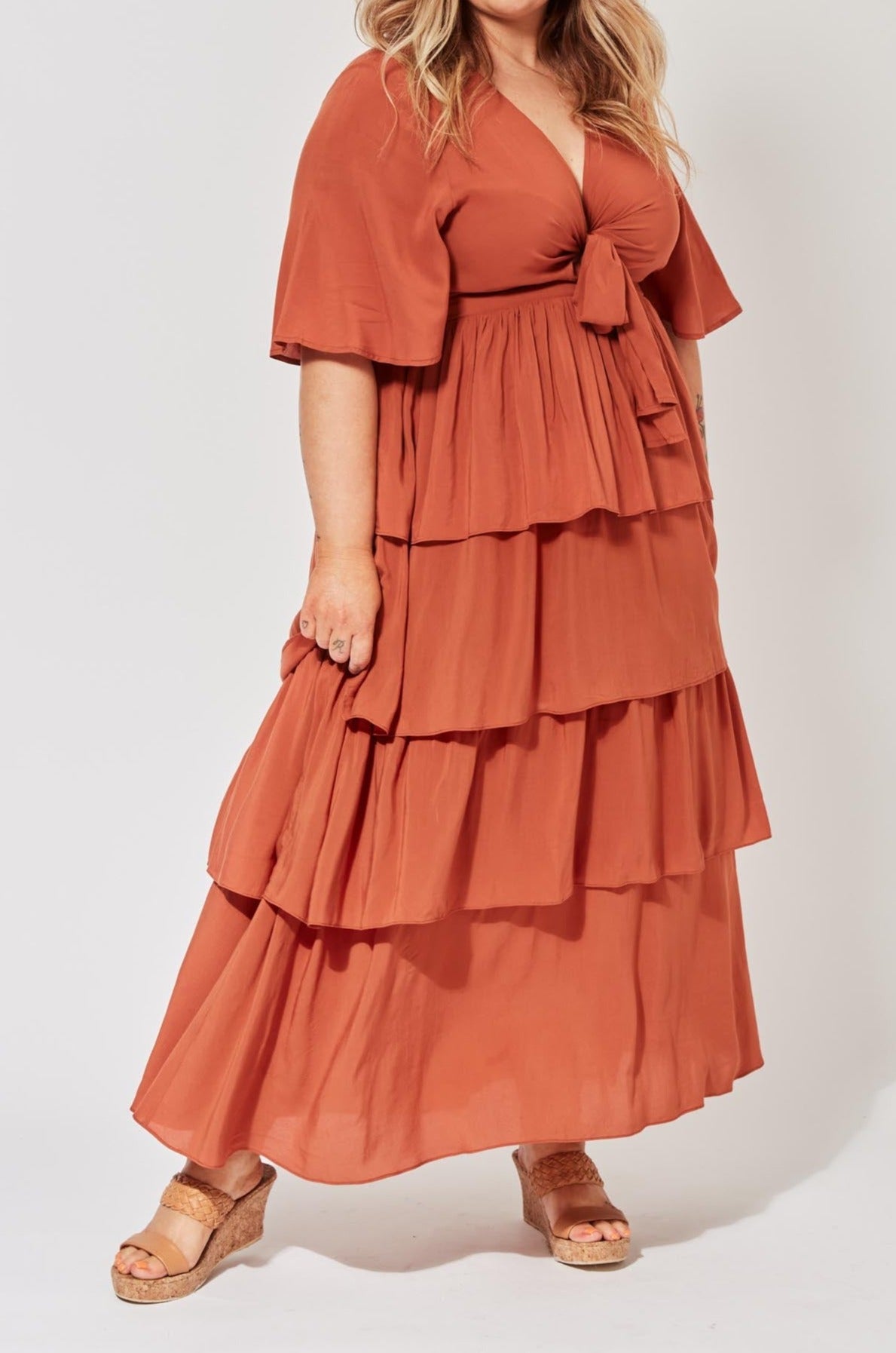 Saba Tiered Maxi - Rust - The Haven Co