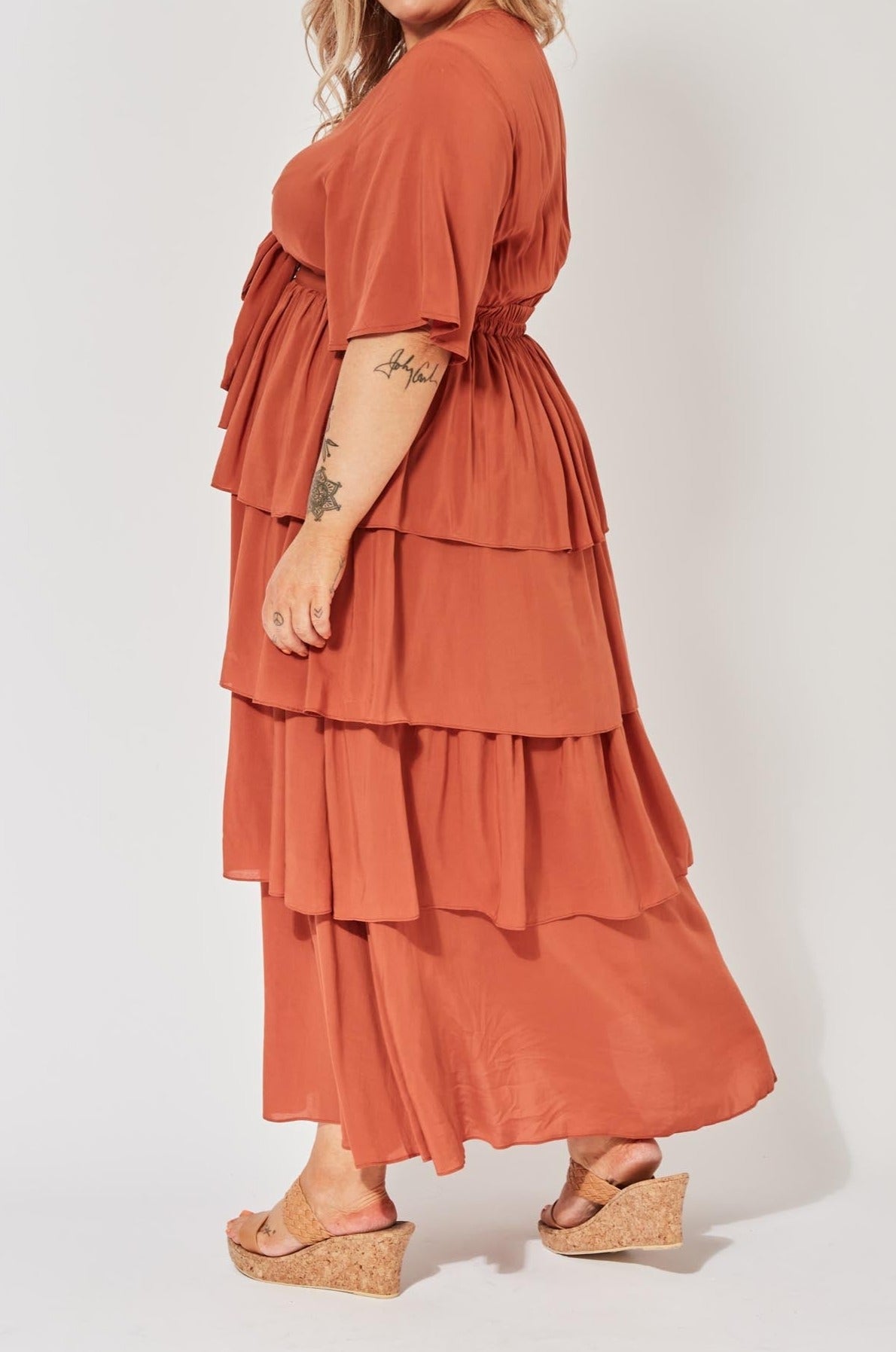 Saba Tiered Maxi - Rust - The Haven Co