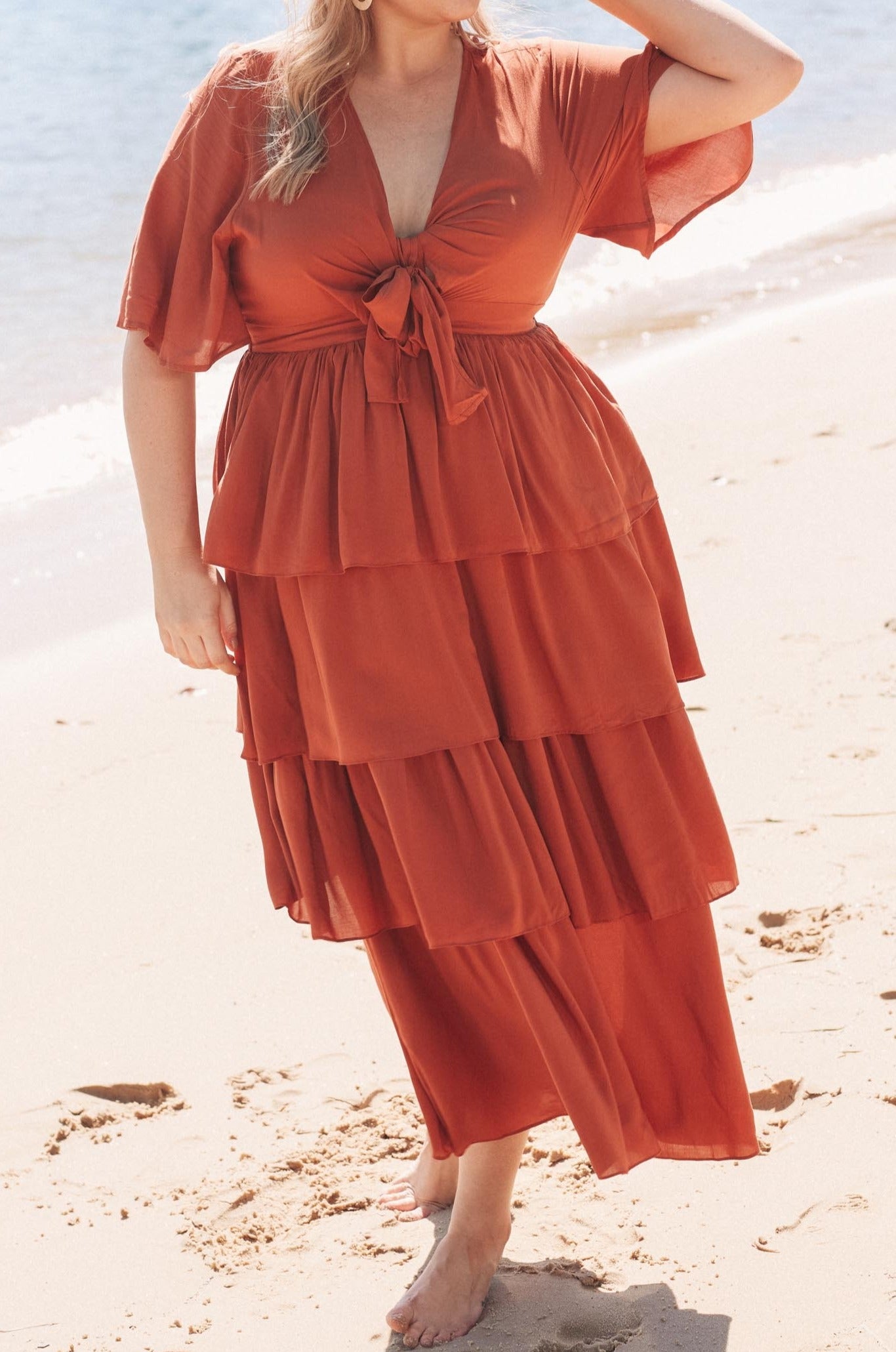 Saba Tiered Maxi - Rust - The Haven Co