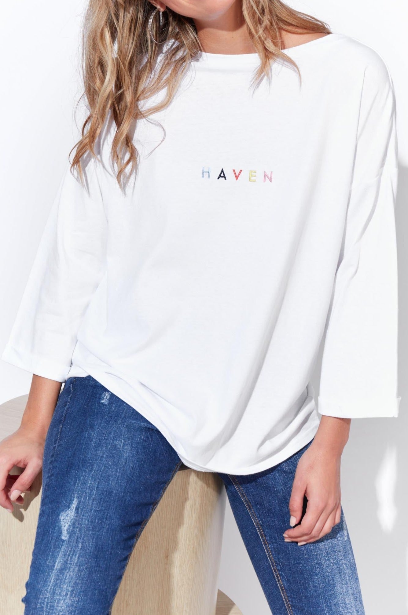 Haven Relax Tshirt - Snow - The Haven Co