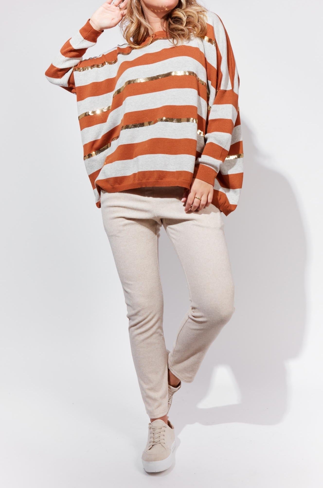 St Moritz Jumper - Maple Stripe - The Haven Co