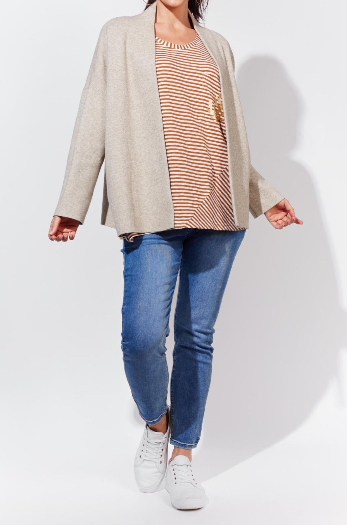 St Moritz Crop Cardigan - Buff - The Haven Co