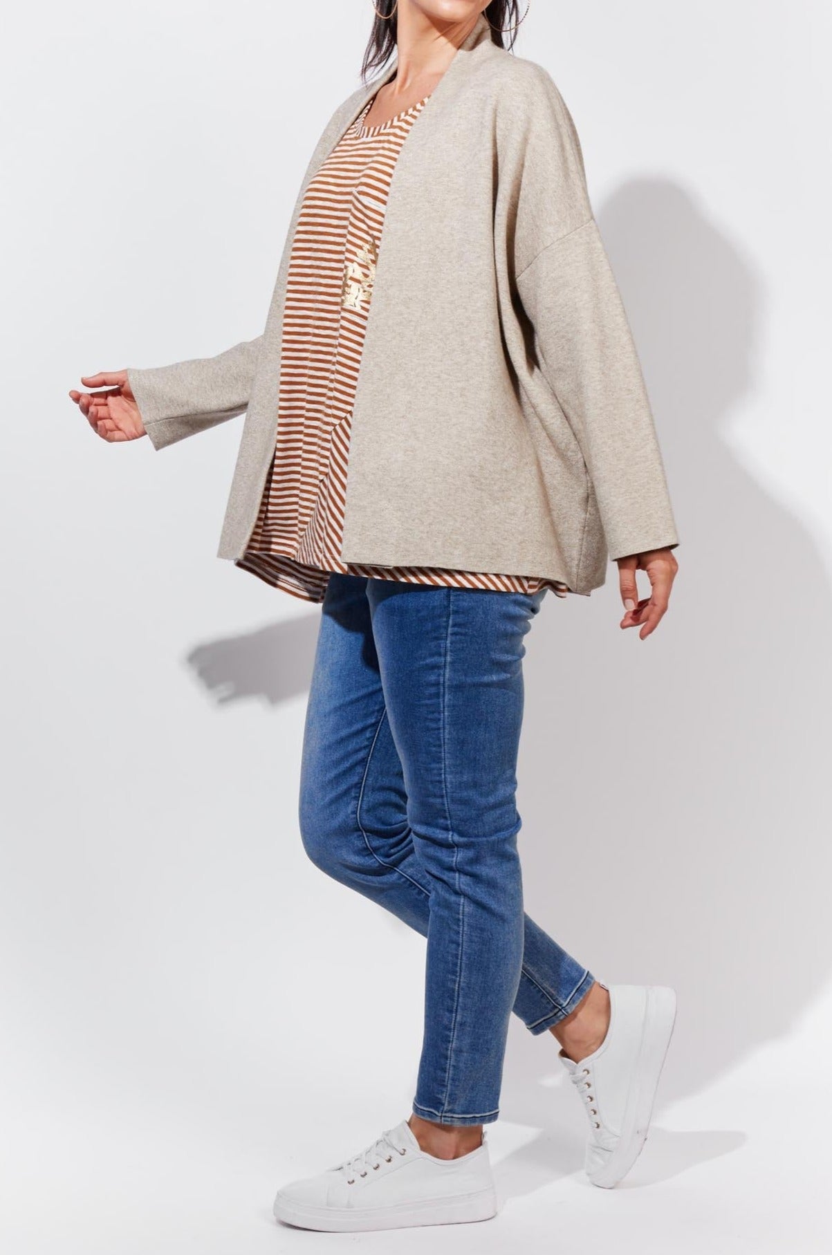 St Moritz Crop Cardigan - Buff - The Haven Co