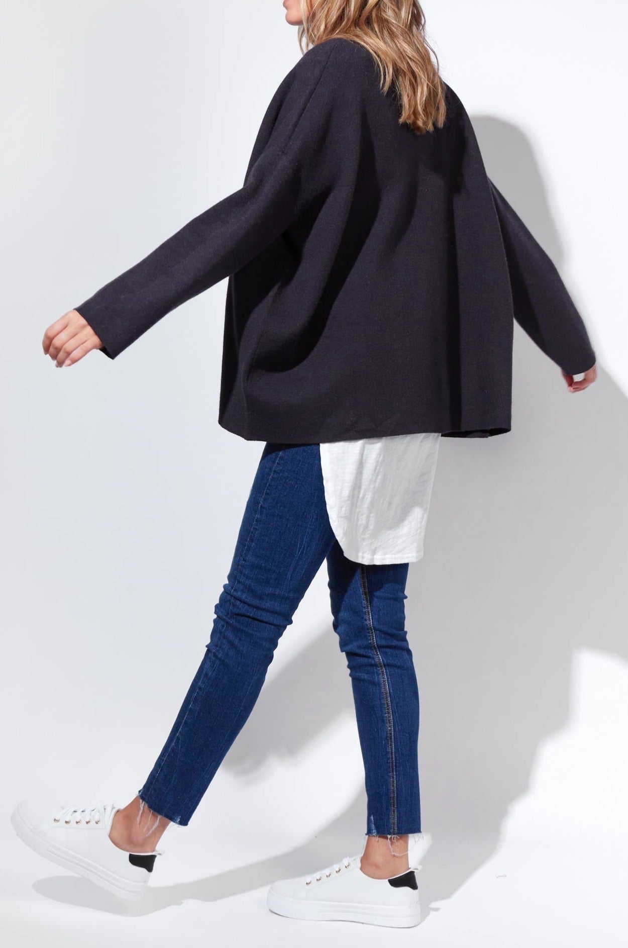 St Moritz Crop Cardigan - Indigo - The Haven Co