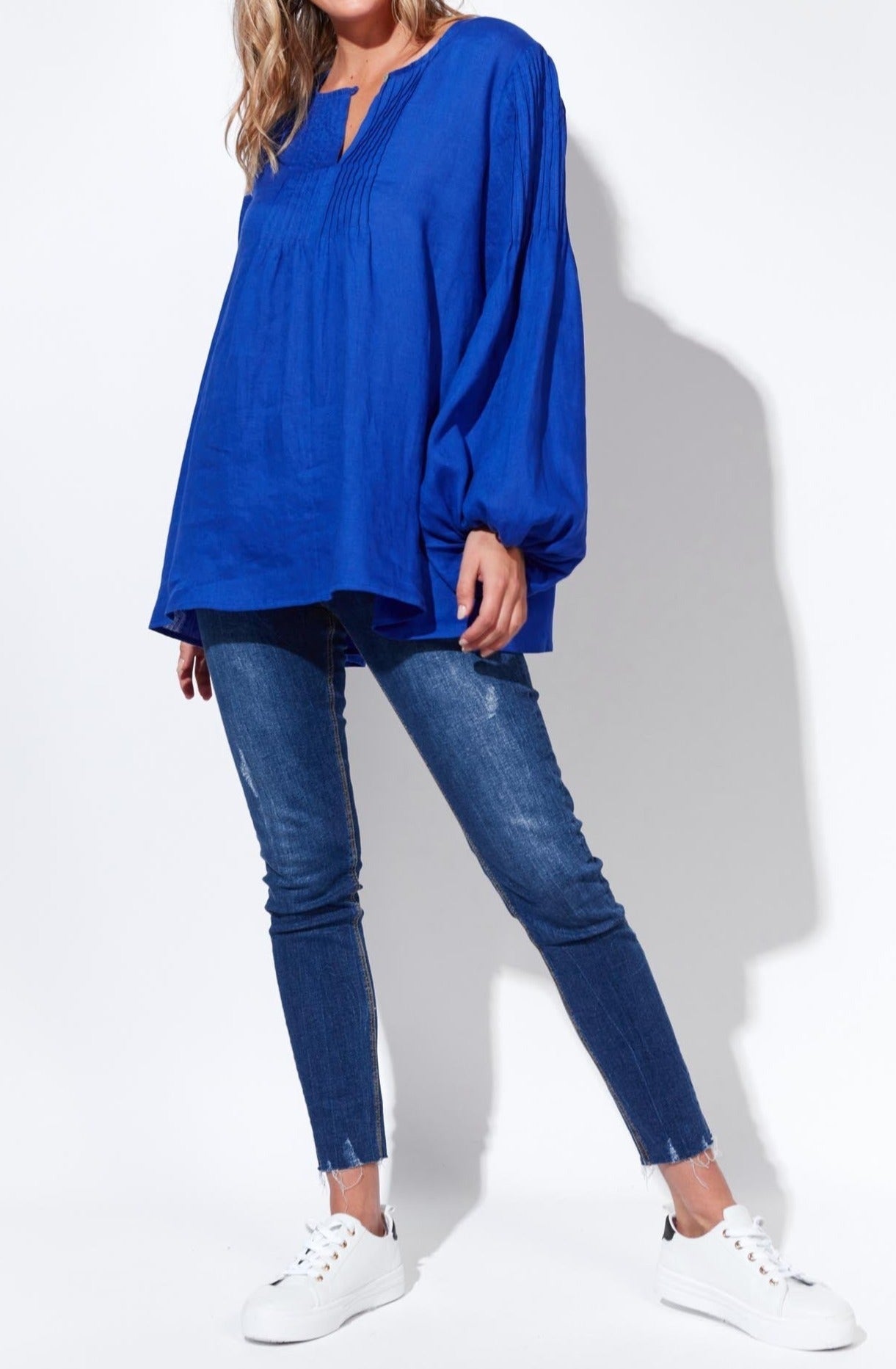 Nagano Blouse - Cobalt - The Haven Co