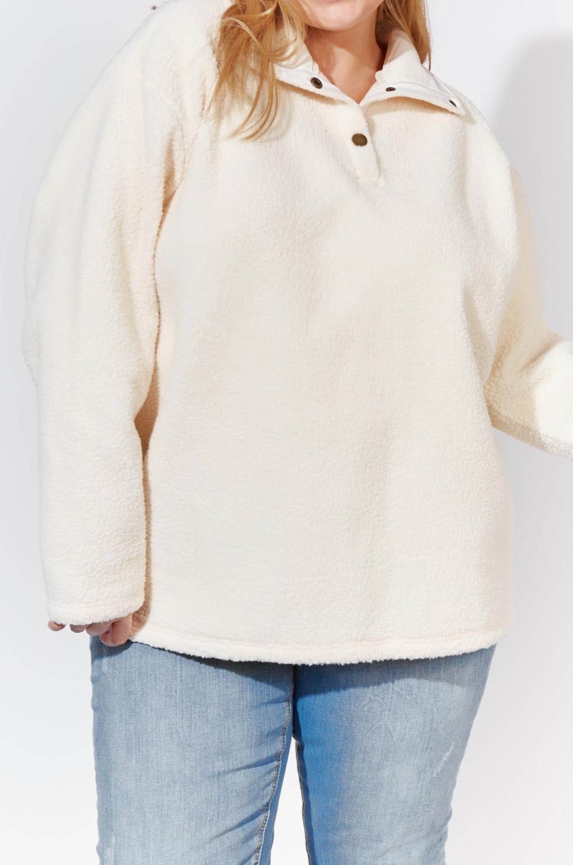 Belene Fleece Top - Angora - The Haven Co