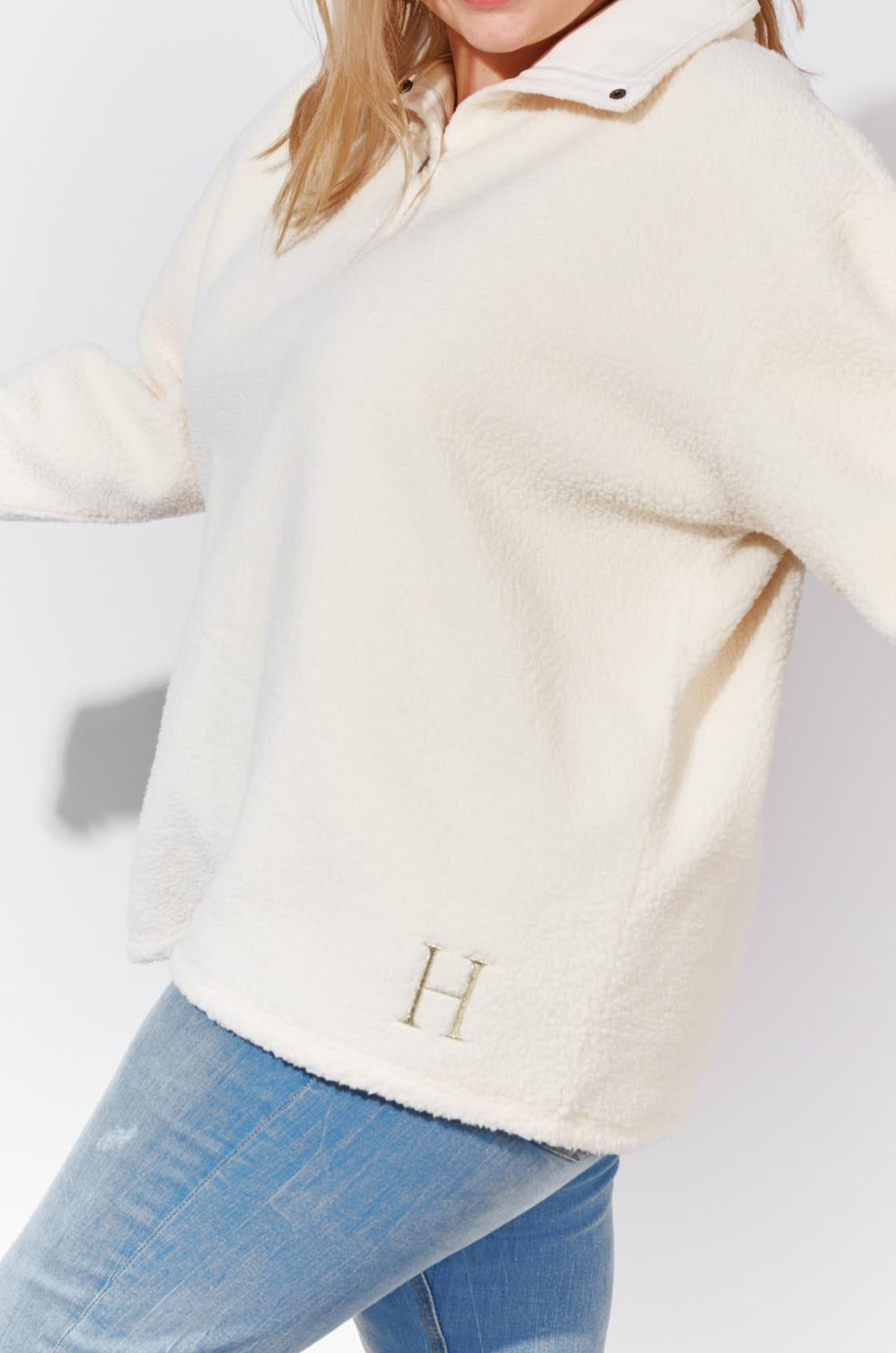 Belene Fleece Top - Angora - The Haven Co