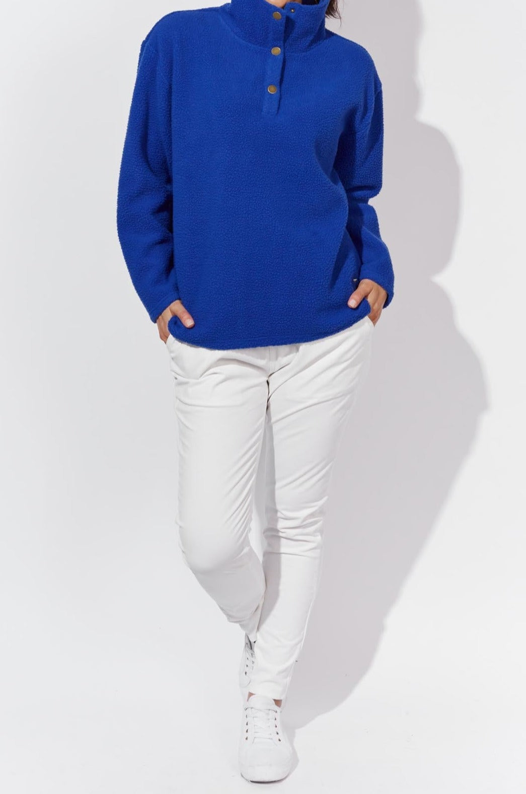 Belene Fleece Top - Cobalt - The Haven Co