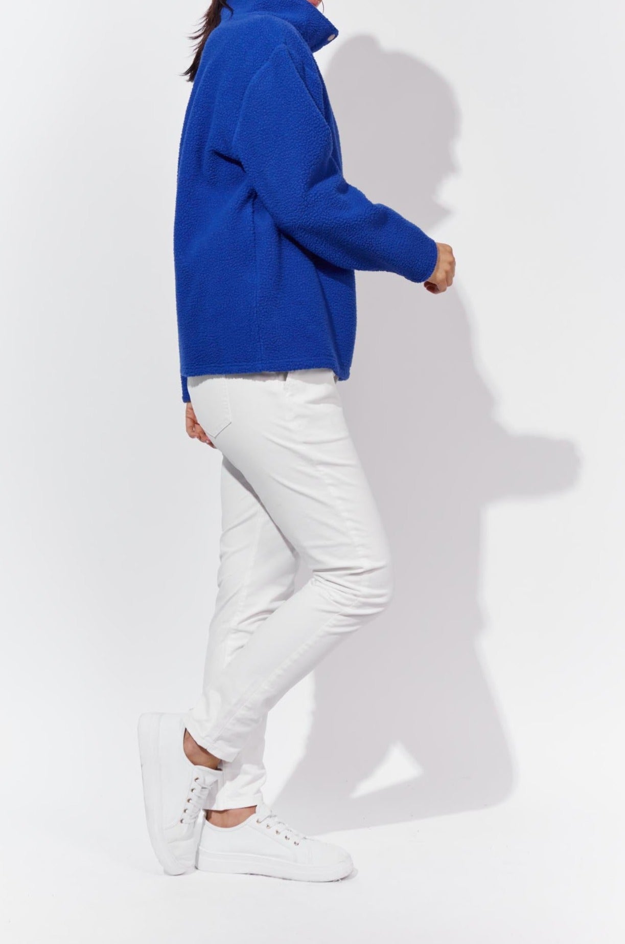 Belene Fleece Top - Cobalt - The Haven Co