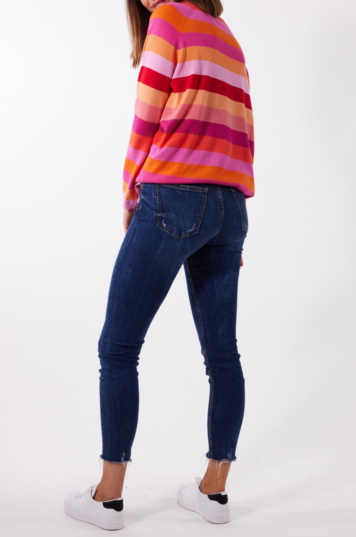 Varna Stripe Jumper - Flamingo - The Haven Co