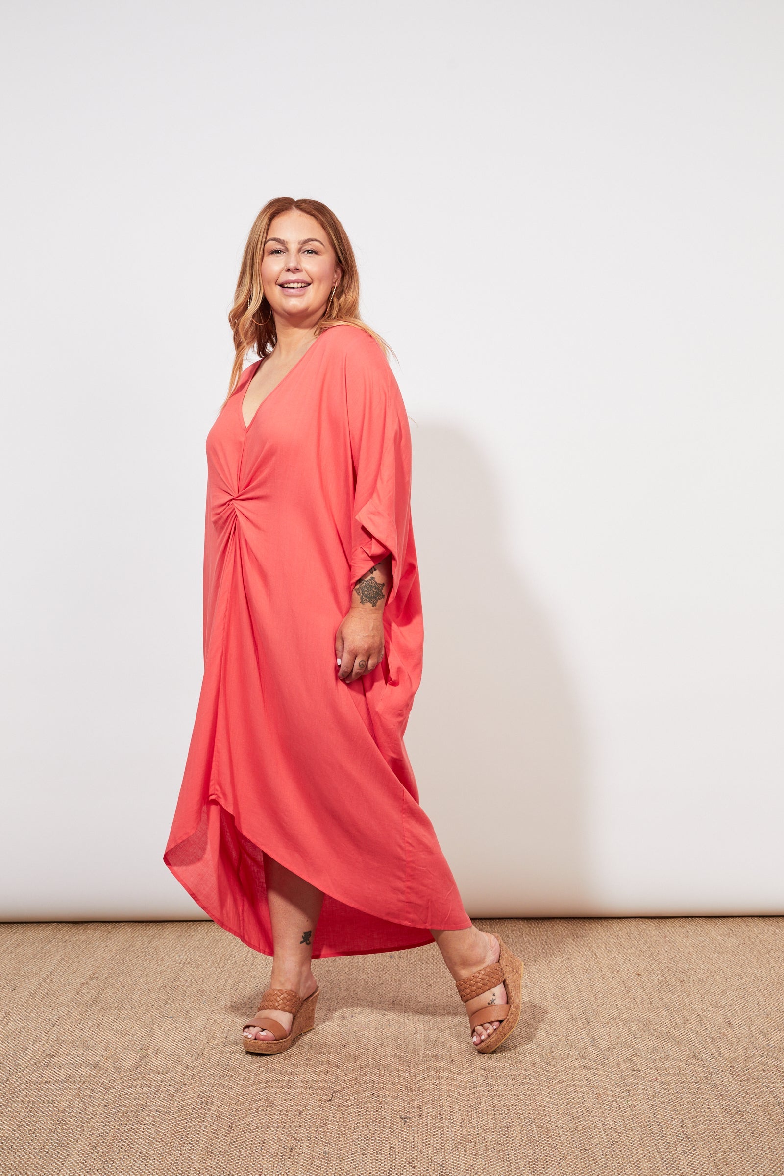 Tropicana Kaftan - Coral - The Haven Co