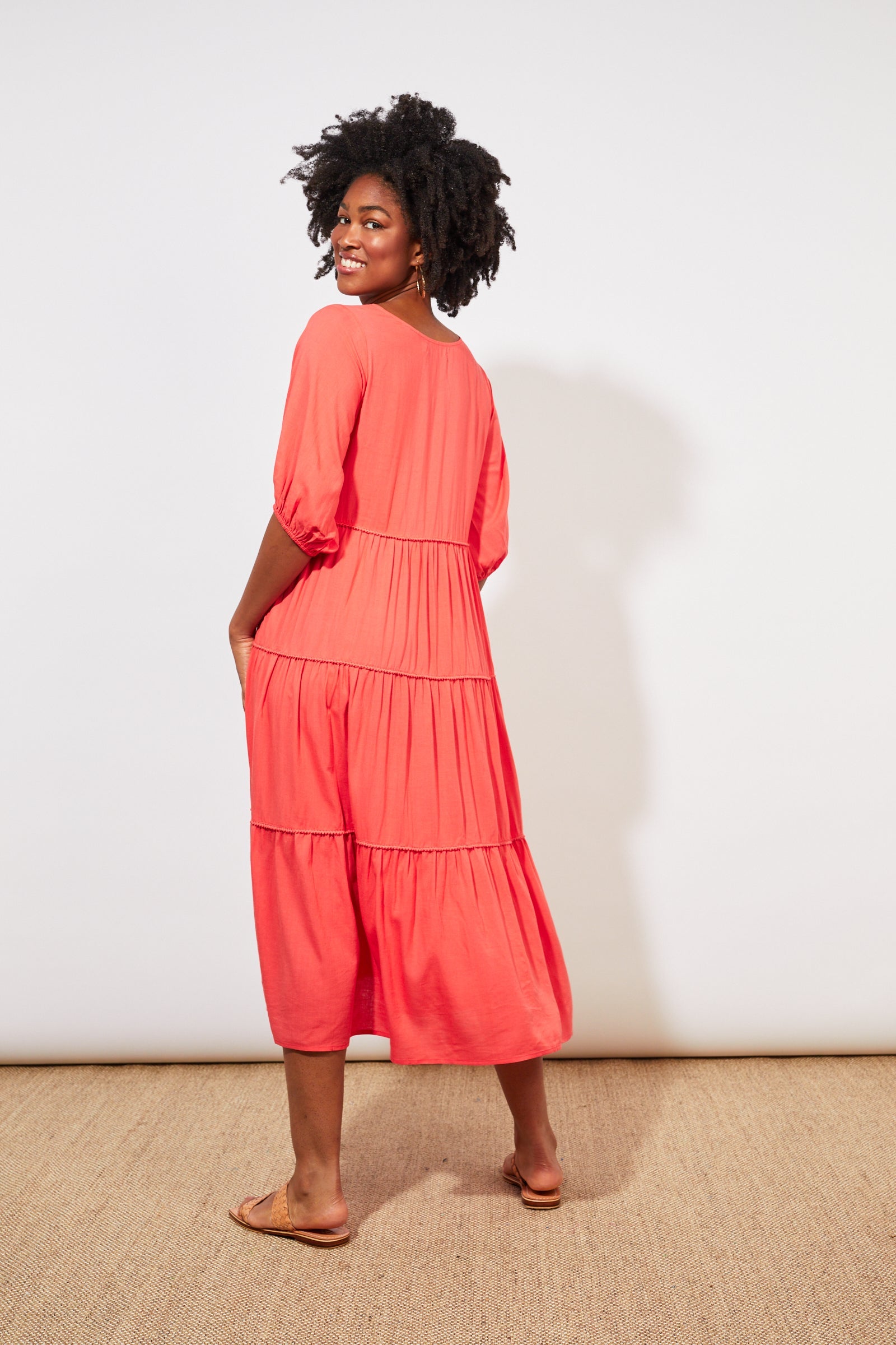 Tropicana Tiered Maxi - Coral - The Haven Co