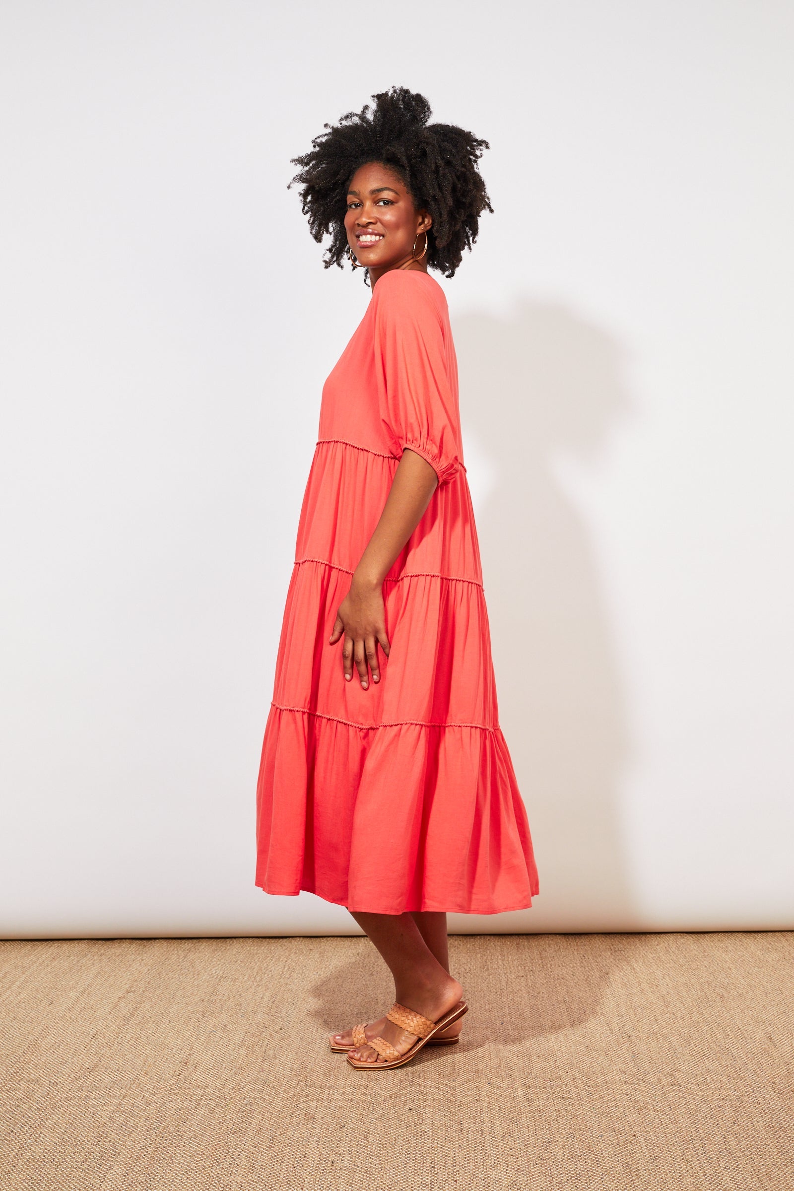 Tropicana Tiered Maxi - Coral - The Haven Co