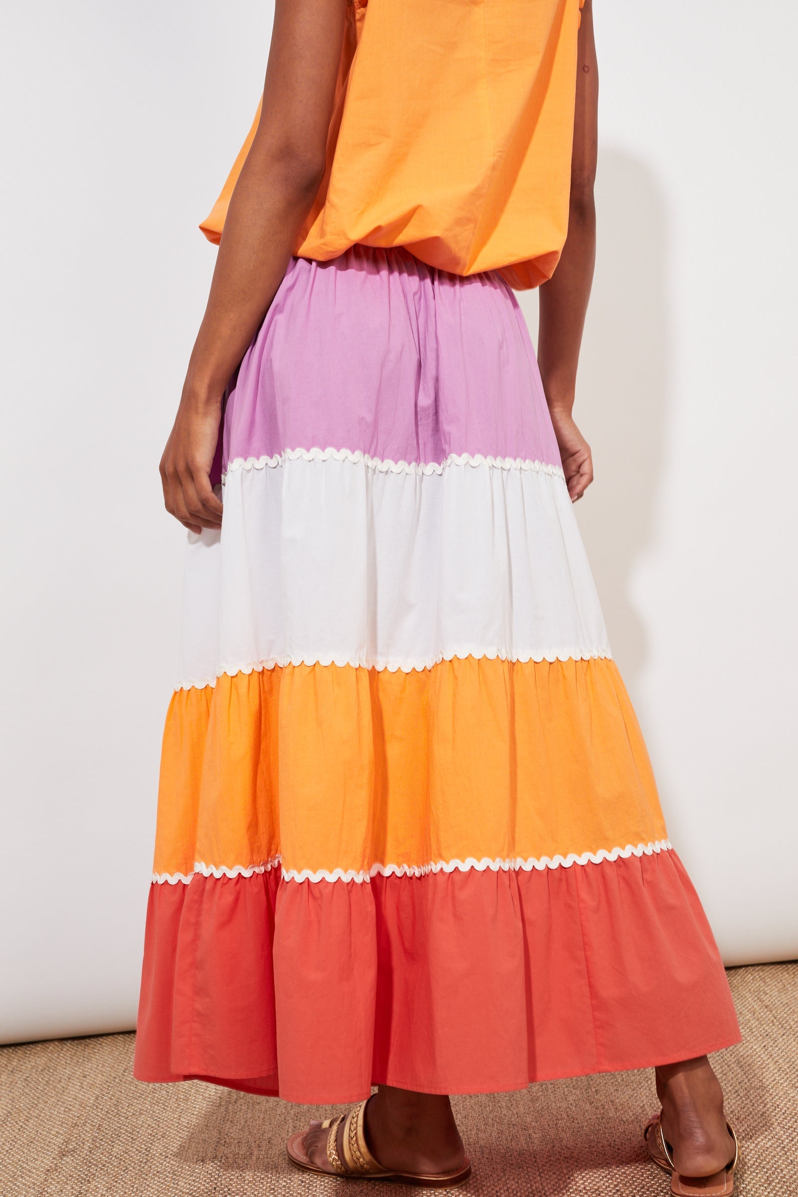 Oahu Maxi Skirt - Mango Stripe - The Haven Co