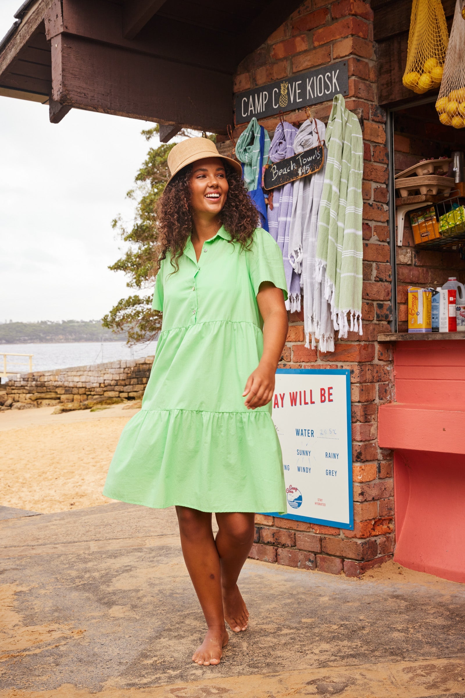 Oahu Shirt Dress - Limeade - The Haven Co