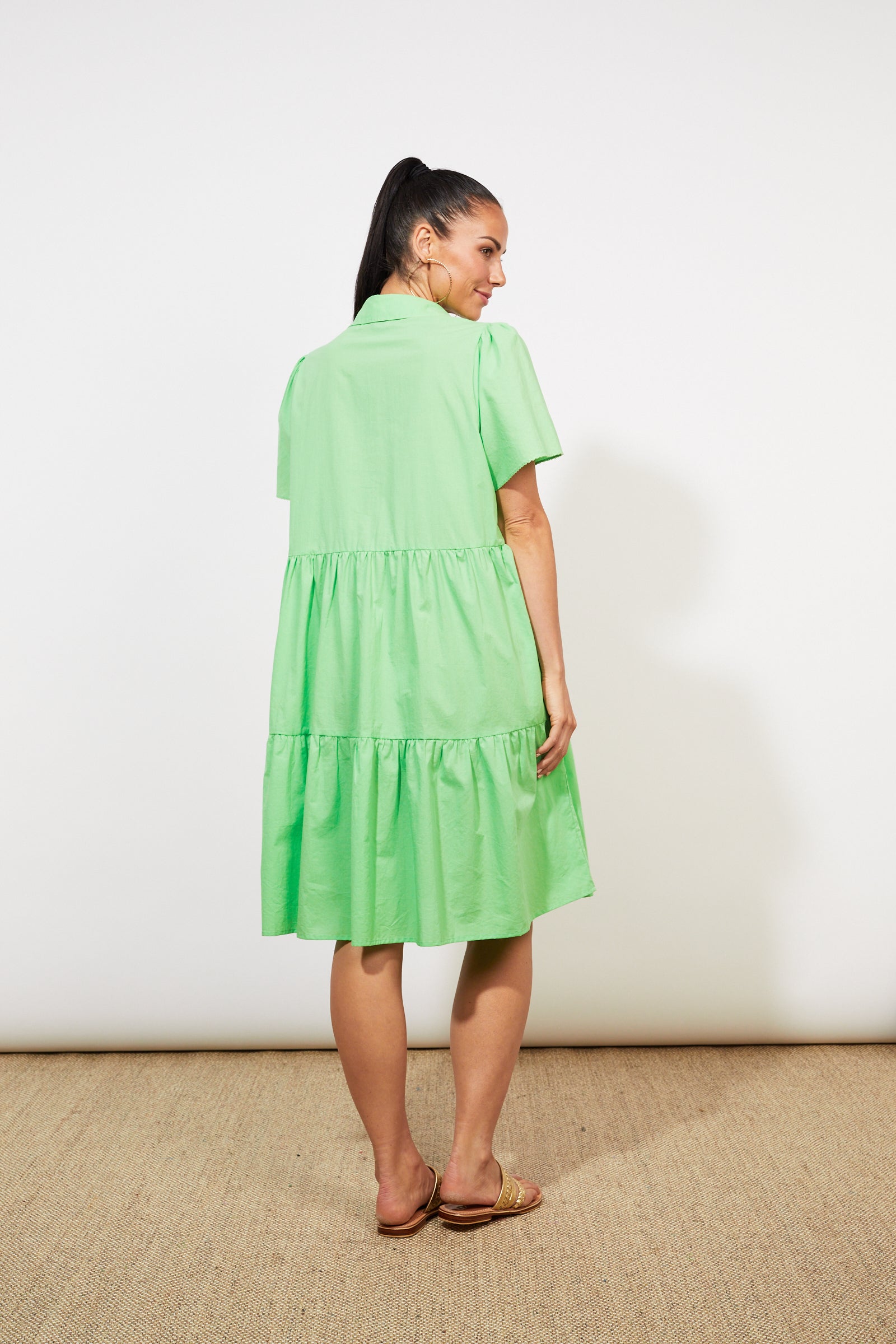 Oahu Shirt Dress - Limeade - The Haven Co