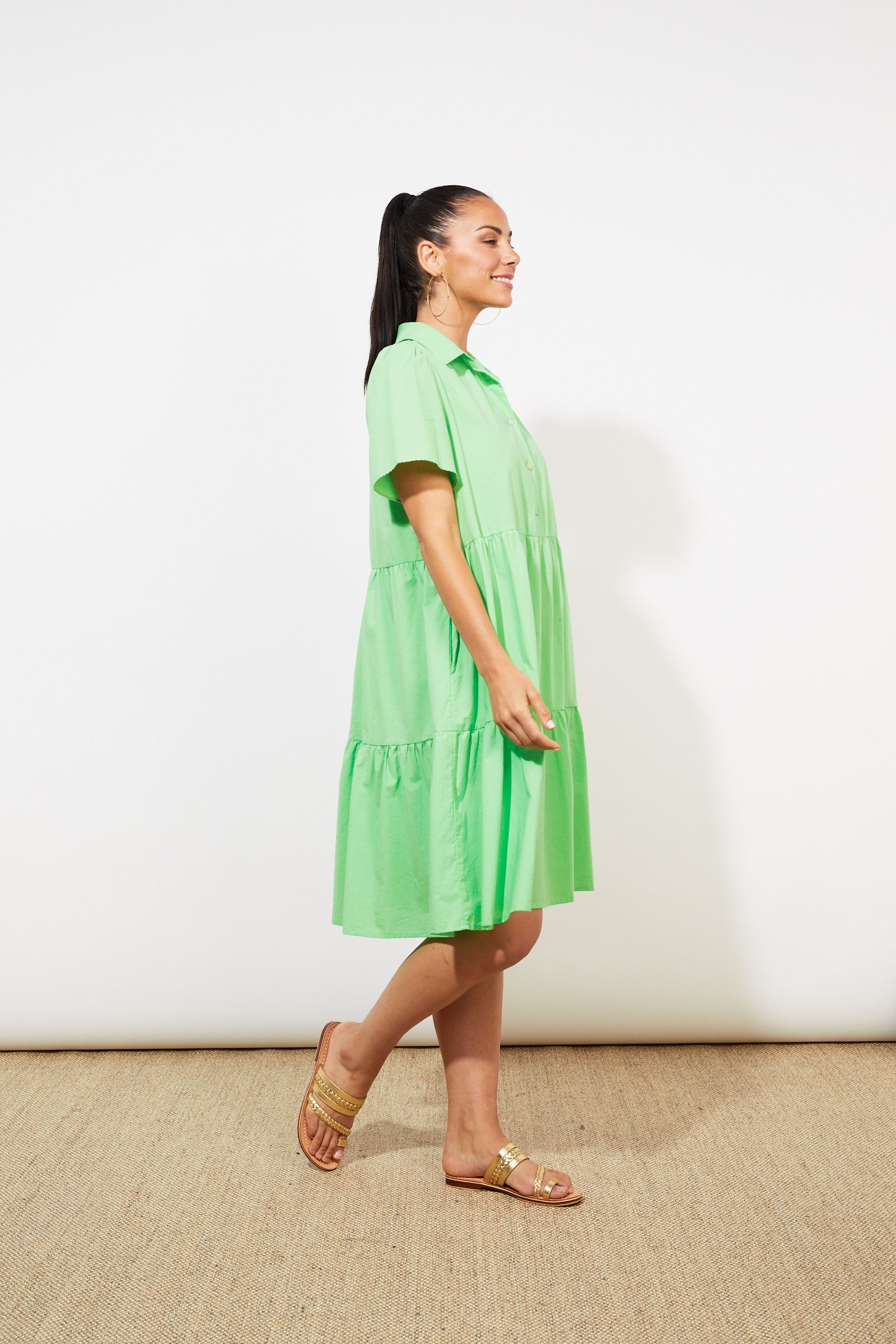 Oahu Shirt Dress - Limeade - The Haven Co