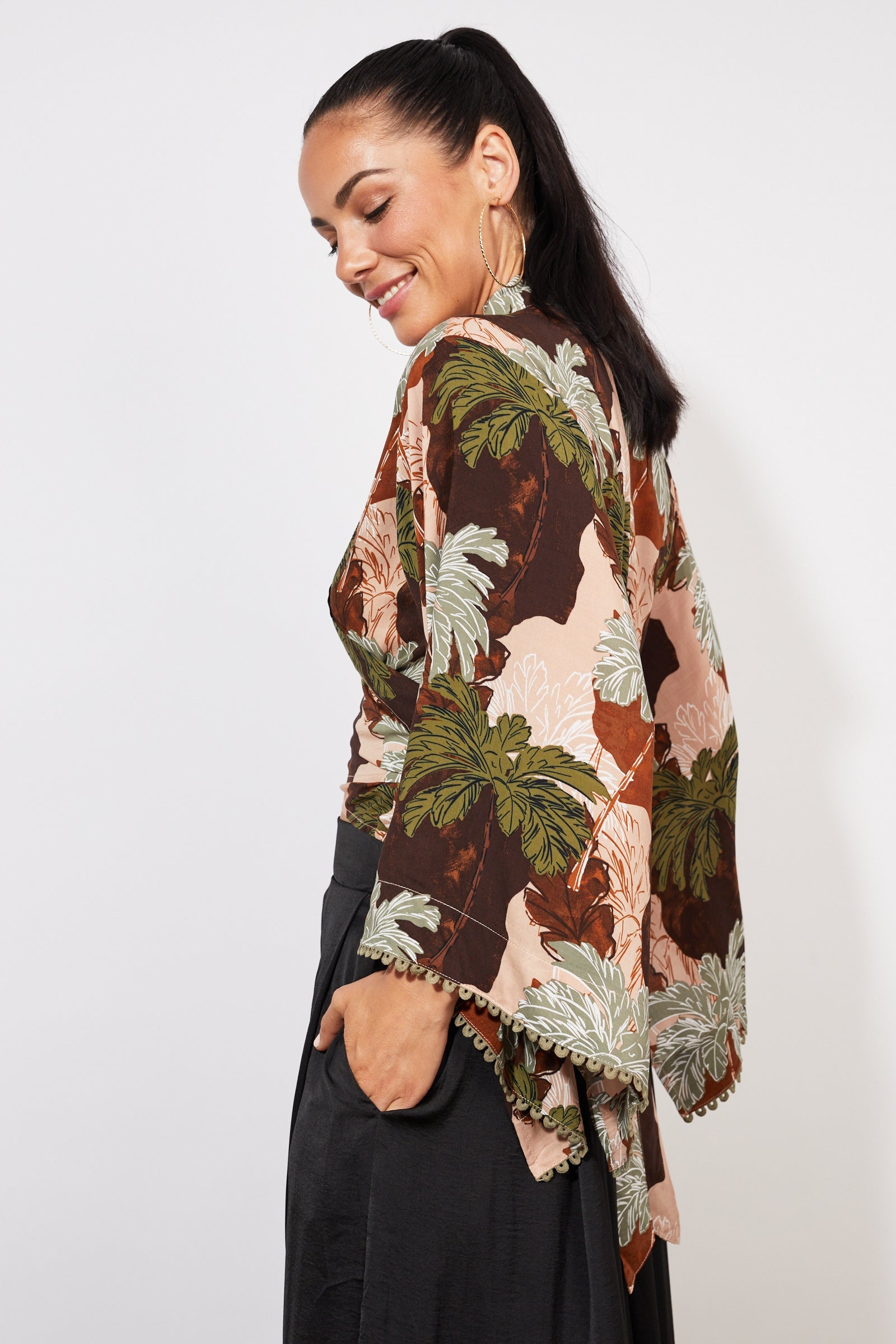 Cayman Wrap Top - Palms - The Haven Co