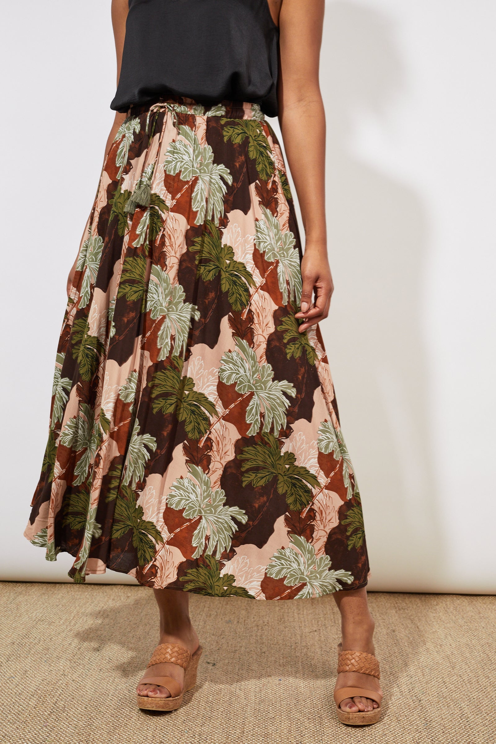 Cayman Maxi Skirt - Palms - The Haven Co