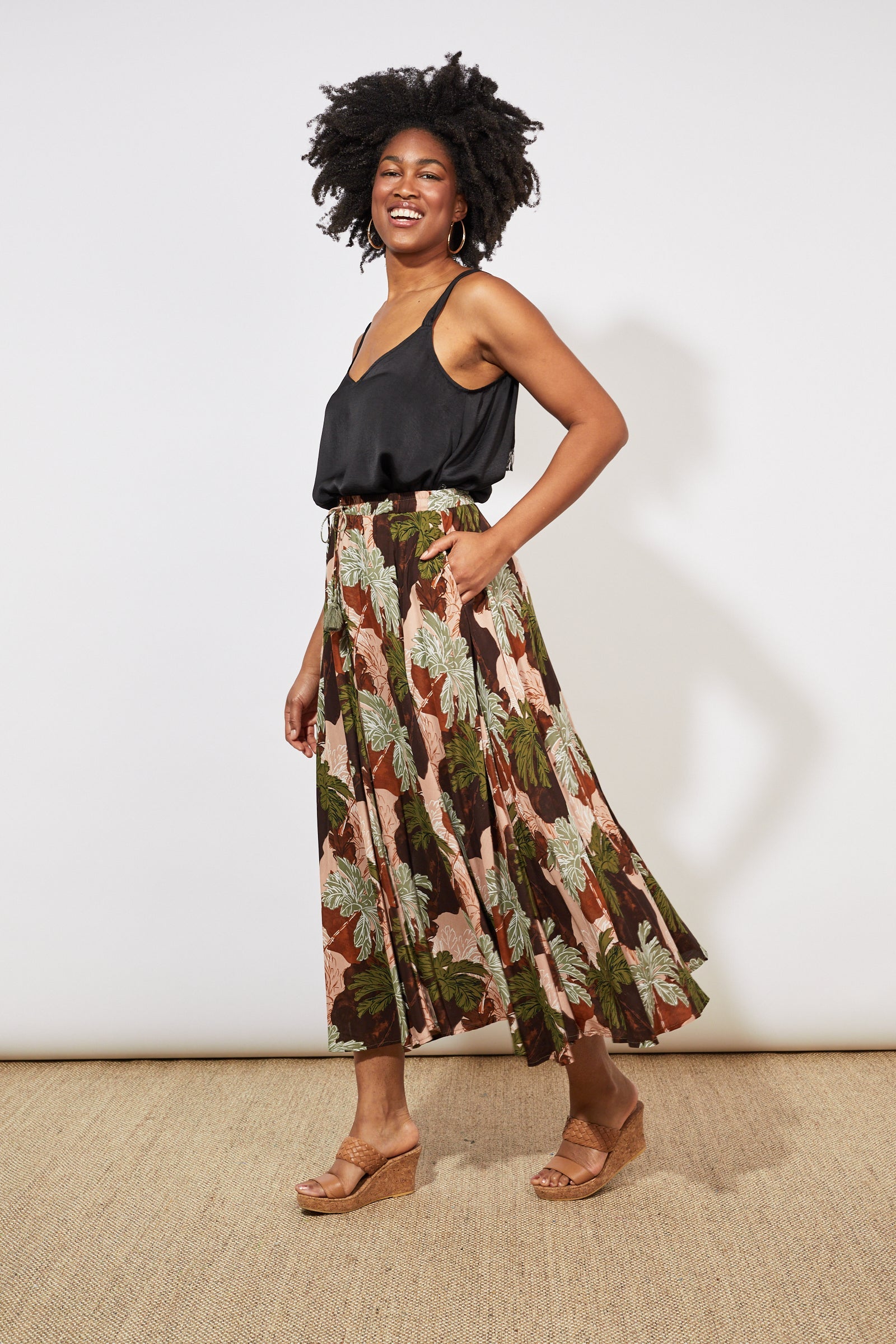 Cayman Maxi Skirt - Palms - The Haven Co