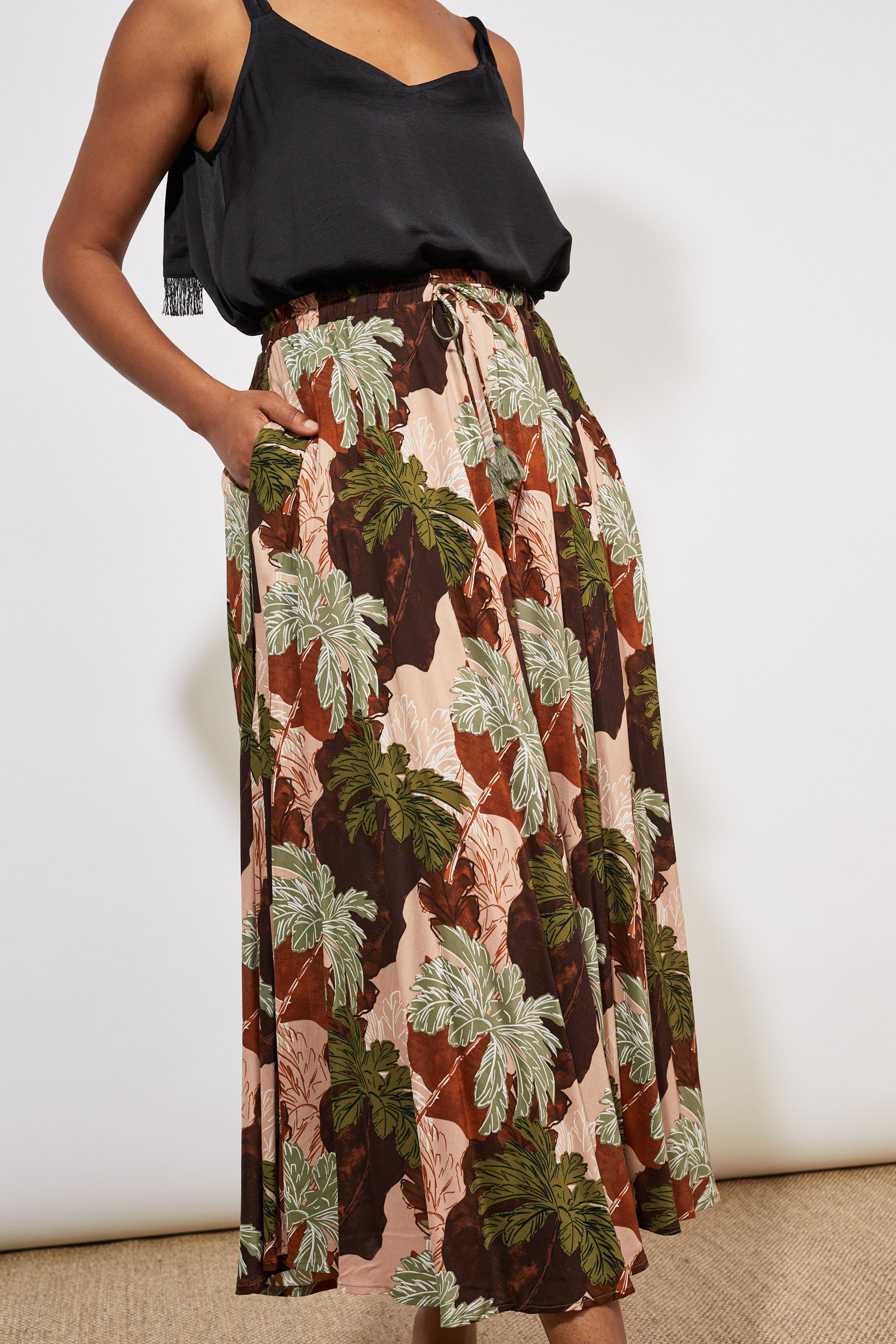 Cayman Maxi Skirt - Palms - The Haven Co