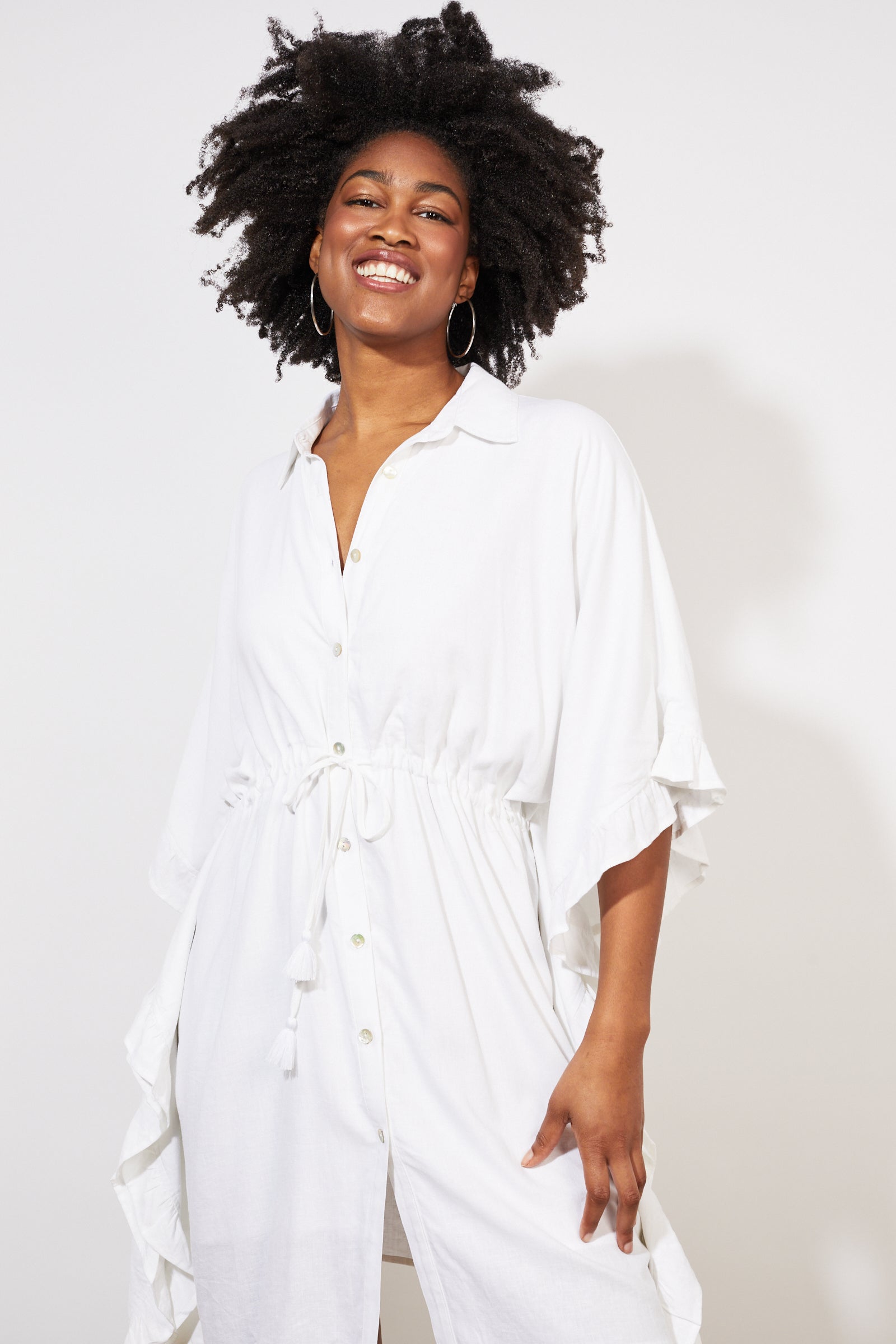 Tanna Shirt Dress - Coconut - The Haven Co