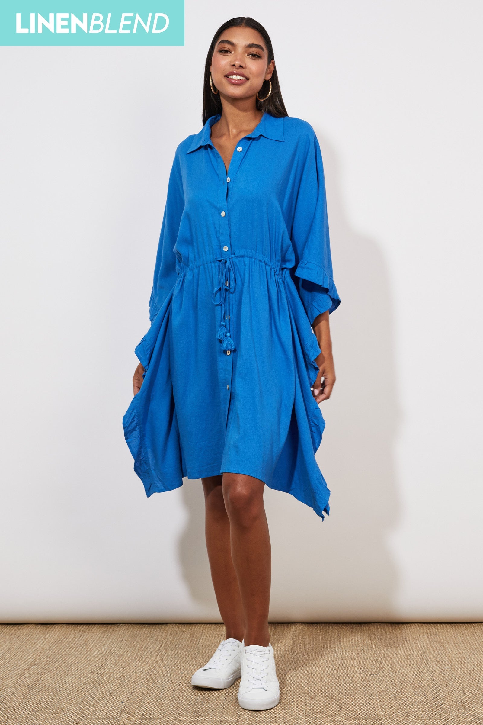 Tanna Shirt Dress - Cobalt - The Haven Co