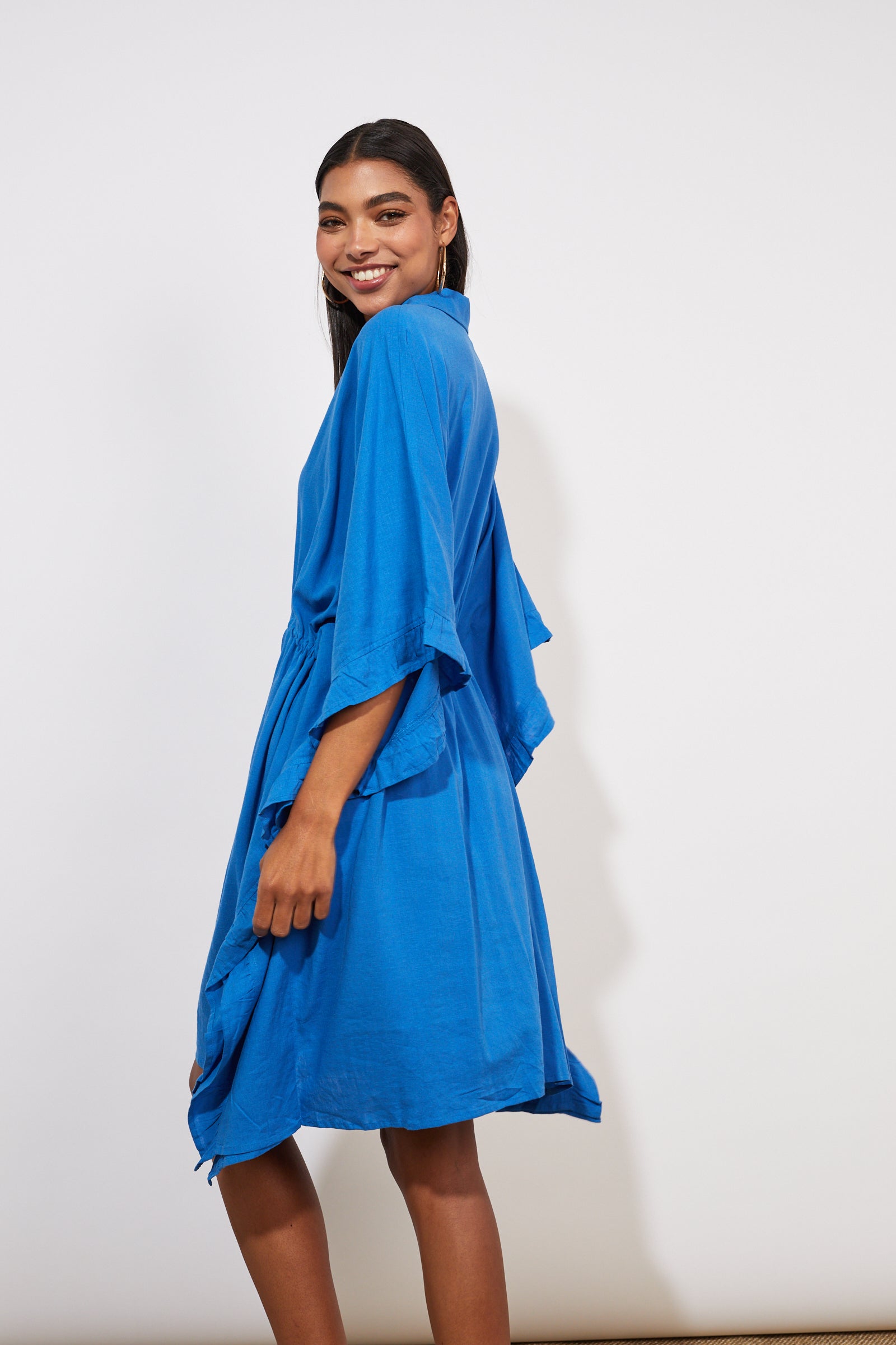 Tanna Shirt Dress - Cobalt - The Haven Co