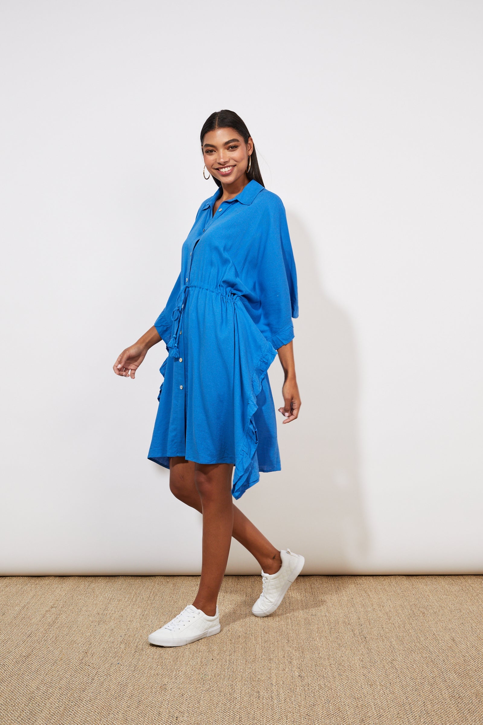 Tanna Shirt Dress - Cobalt - The Haven Co