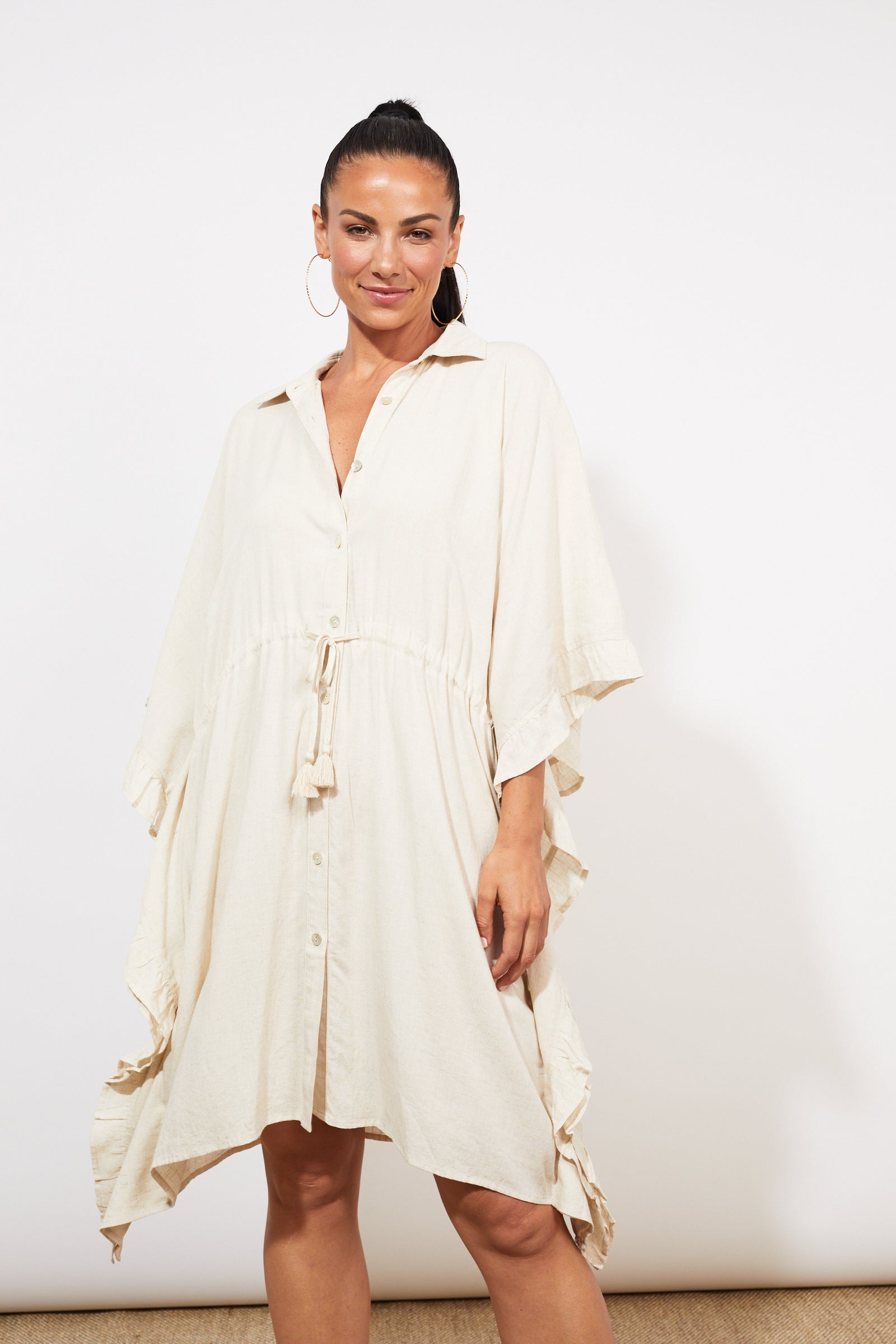 Tanna Shirt Dress - Sand - The Haven Co