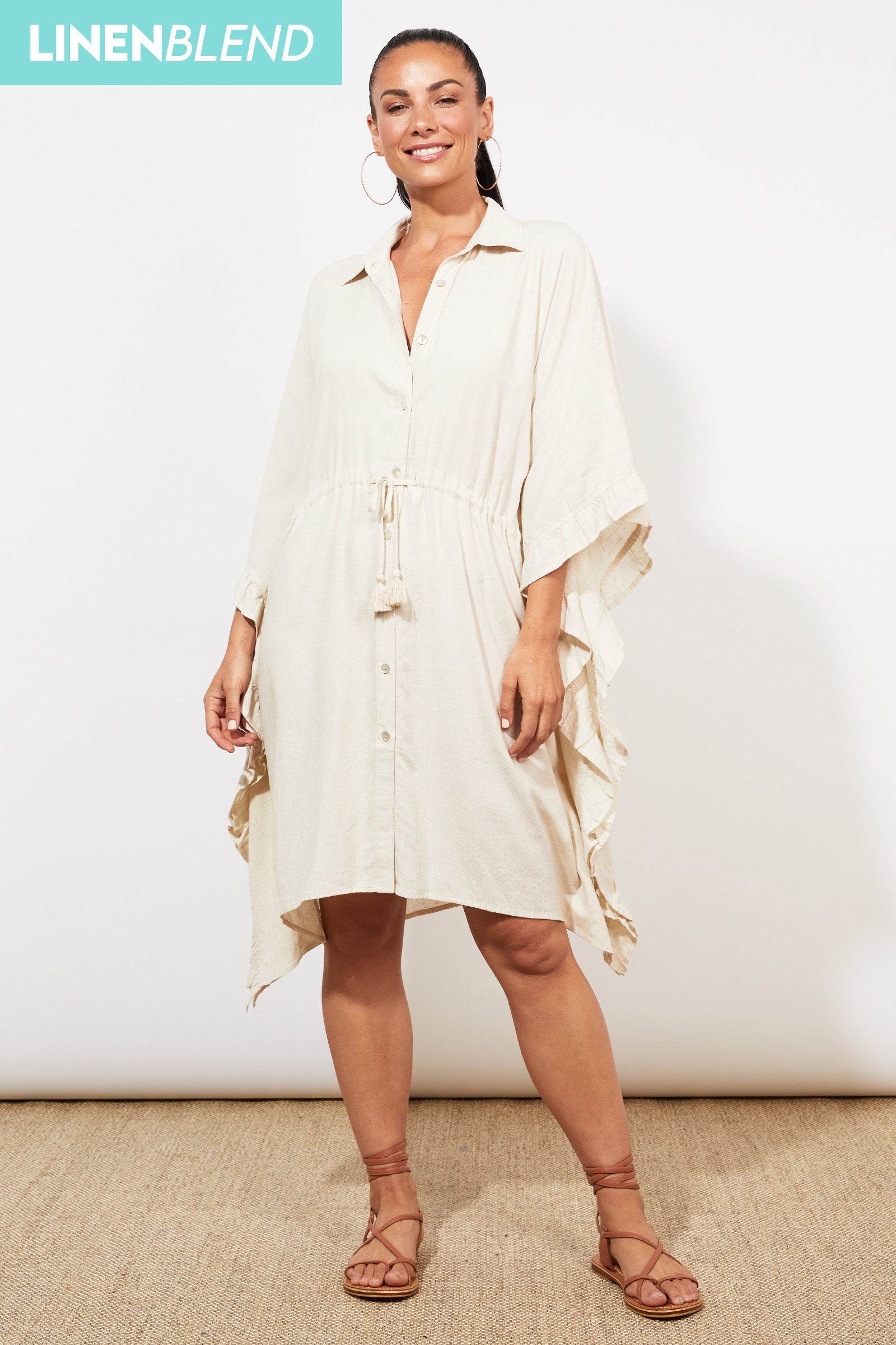 Tanna Shirt Dress - Sand - The Haven Co