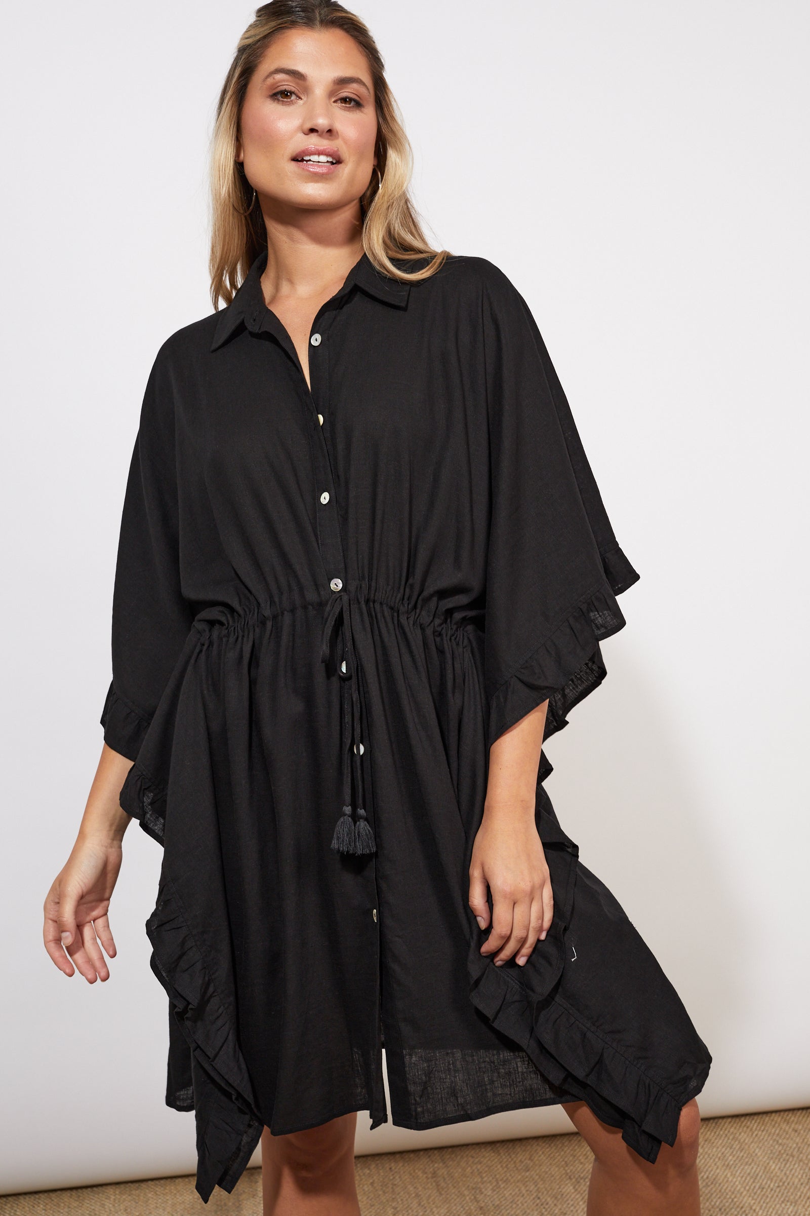 Tanna Shirt Dress - Jet - The Haven Co