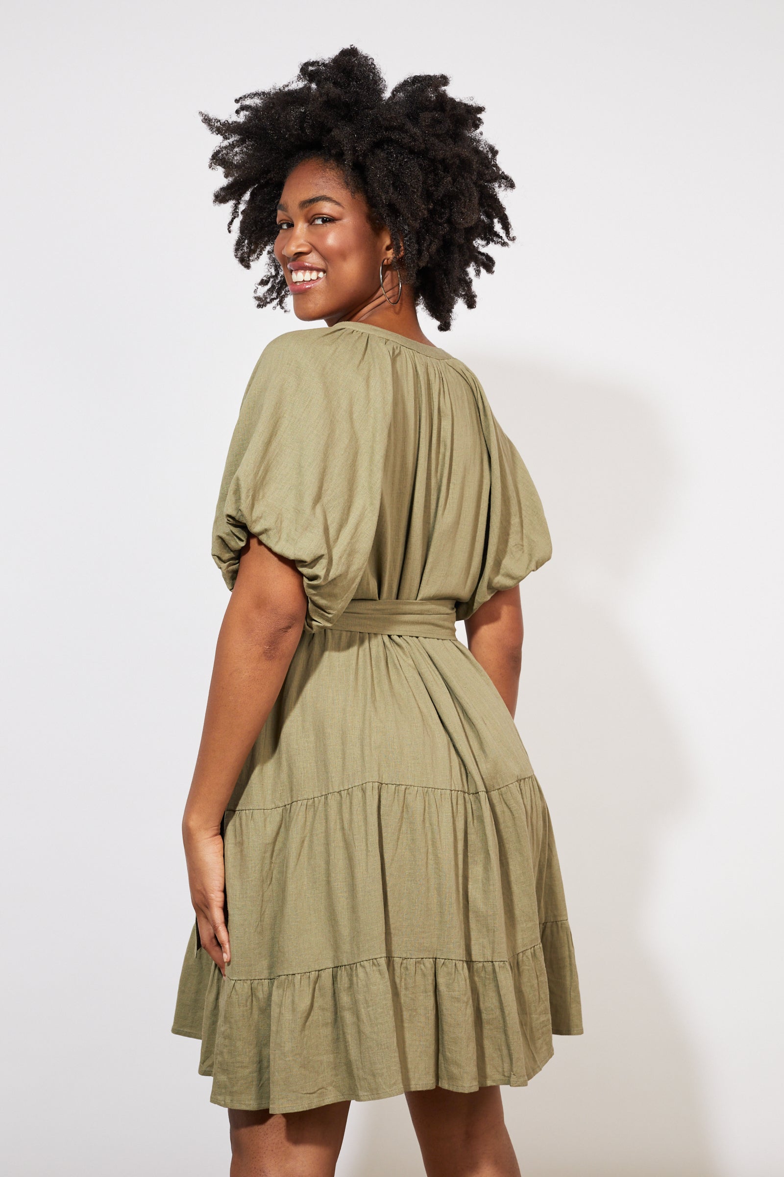 Tanna Belt Dress - Khaki - The Haven Co