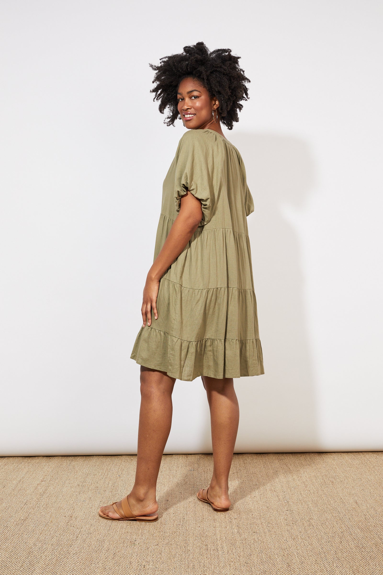 Tanna Belt Dress - Khaki - The Haven Co