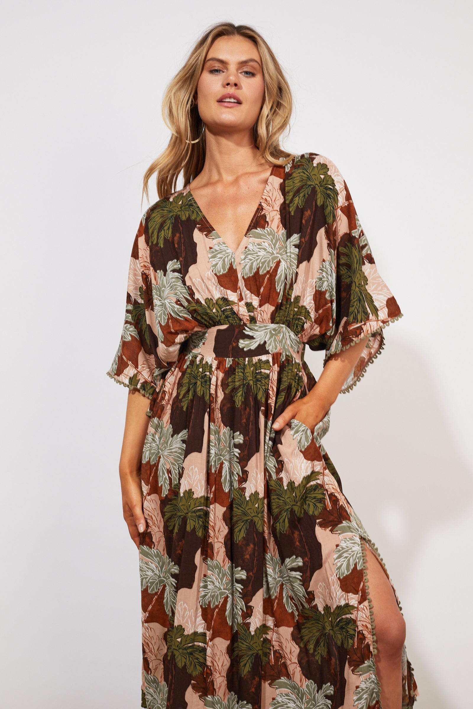 Cayman Batwing Maxi - Palms - The Haven Co