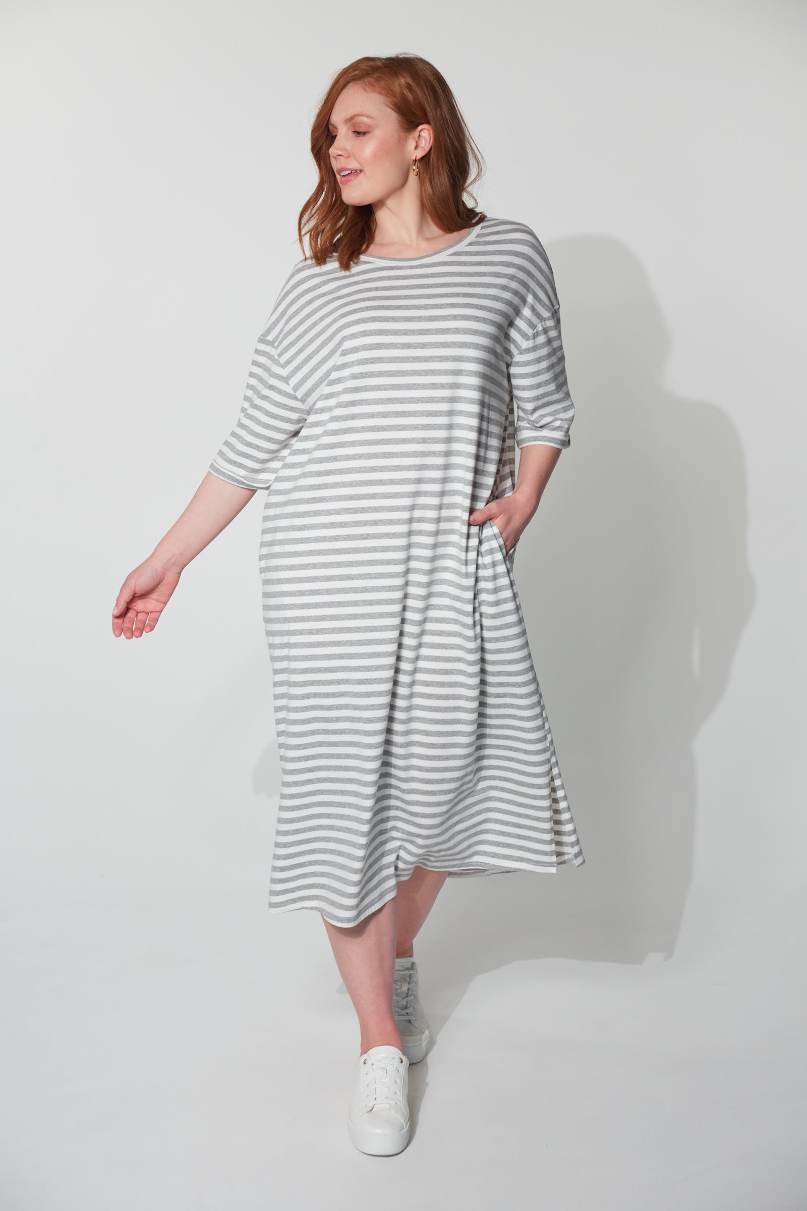 Mala Tshirt Dress - Cloud - The Haven Co