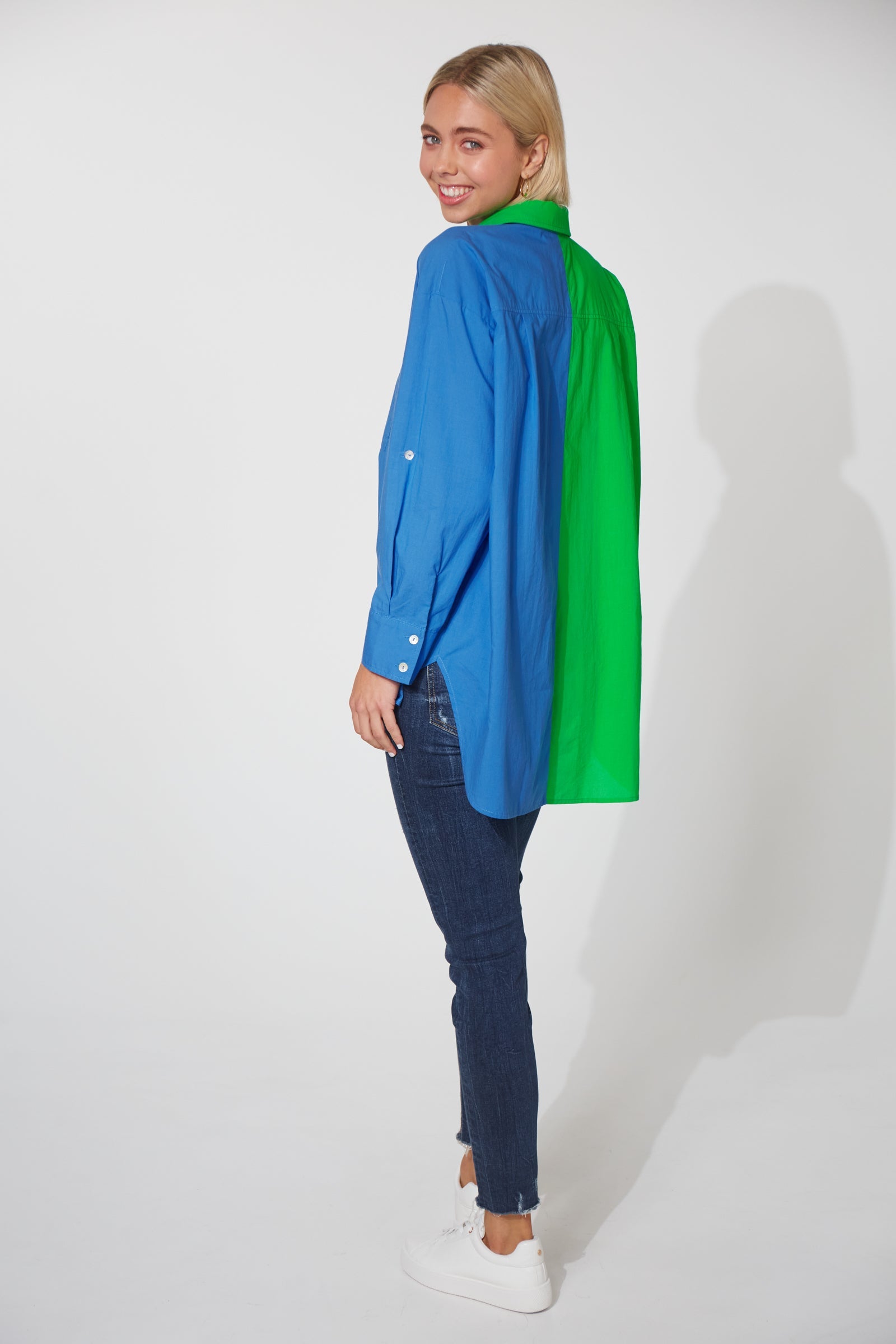 Montrose Shirt - Evergreen/Cobalt - The Haven Co