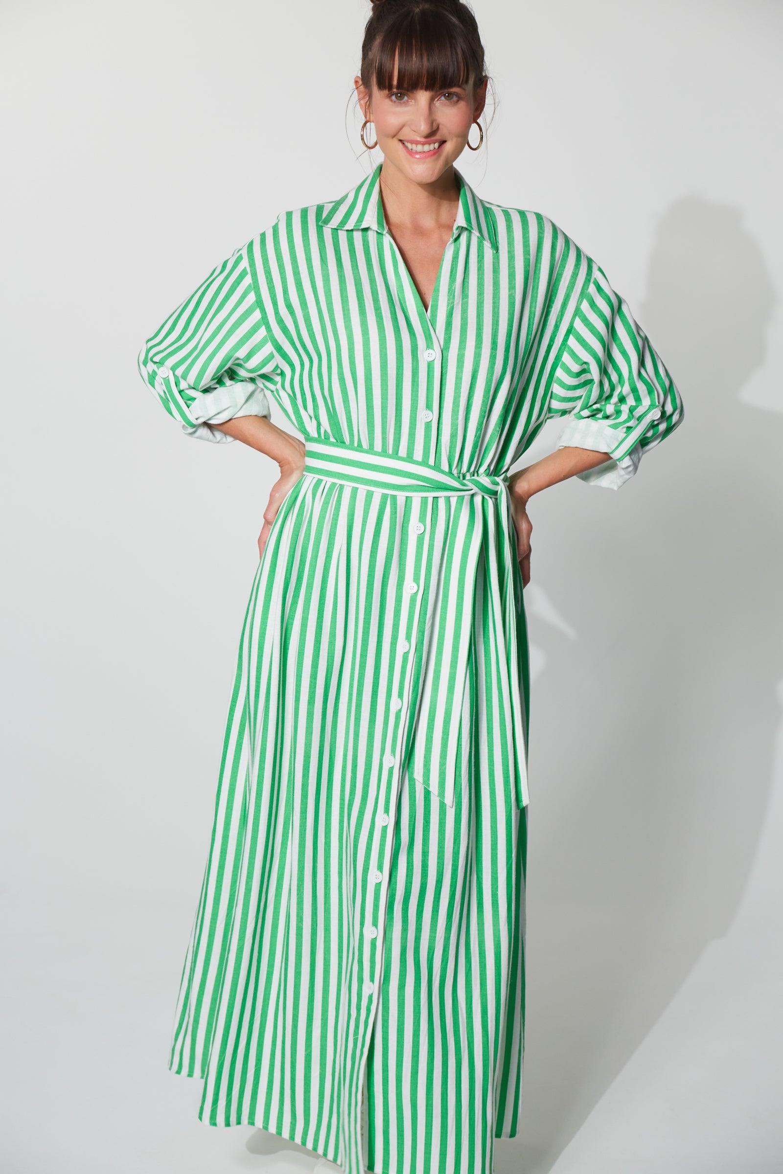 Montell Shirt Maxi - Evergreen - The Haven Co