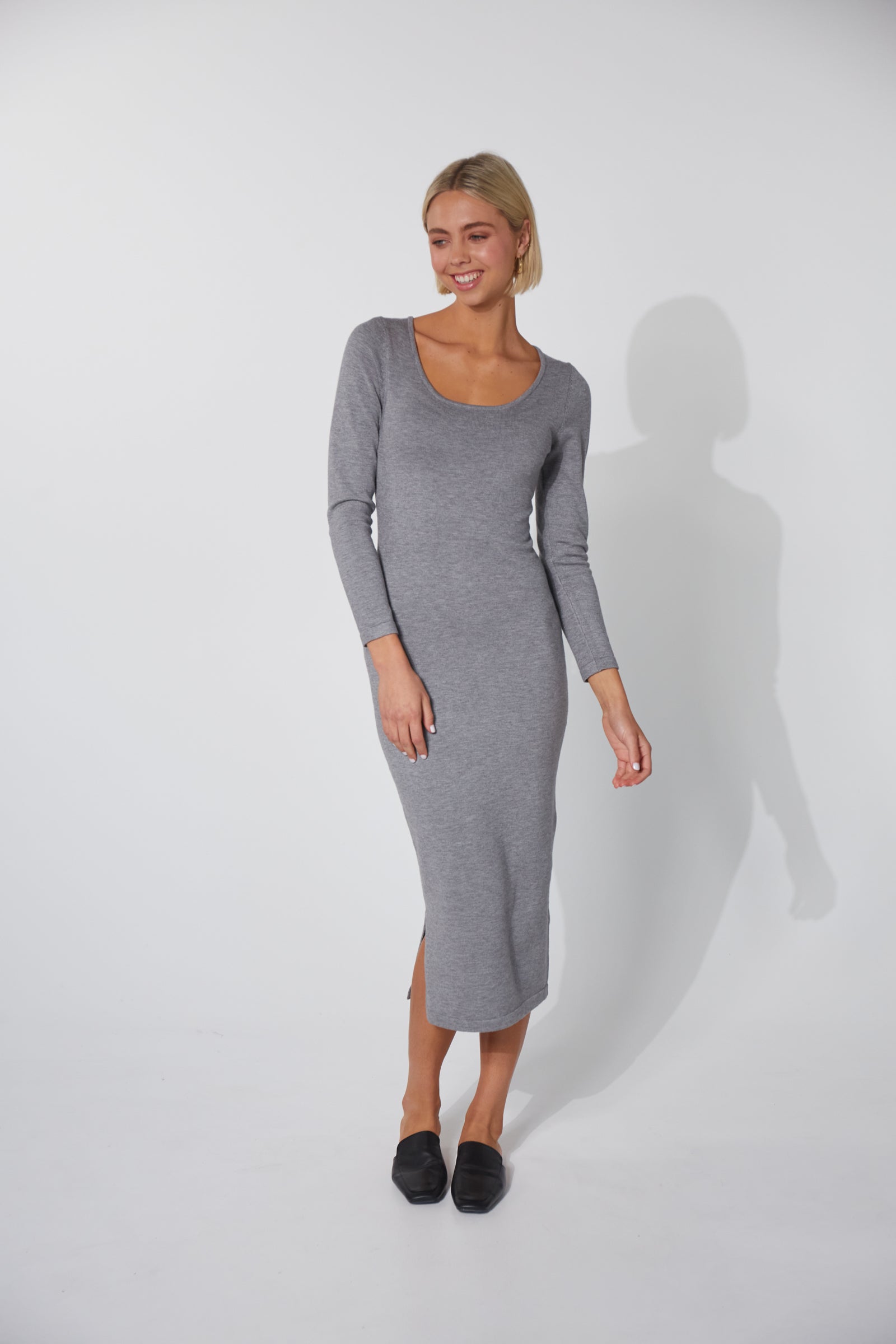 Nikolai Knit Dress - Gray - The Haven Co