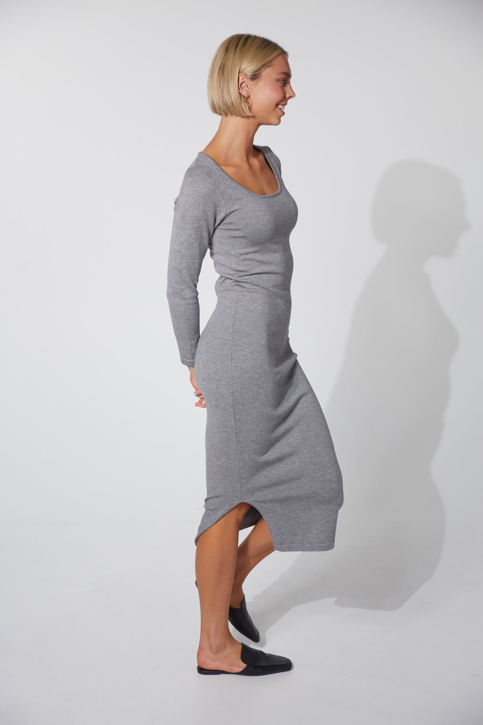 Nikolai Knit Dress - Gray - The Haven Co