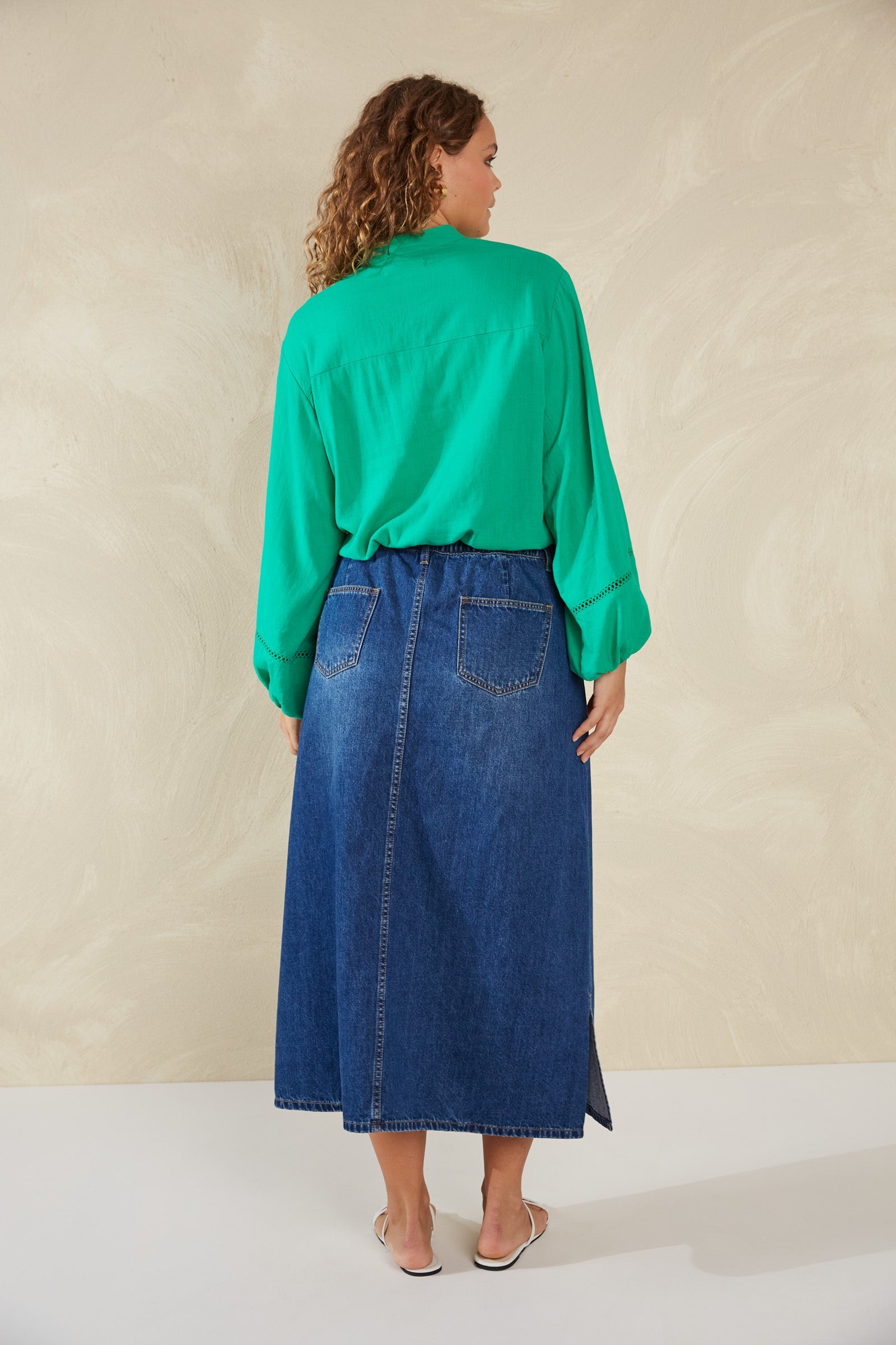 Sardinia Tie Blouse - Verde - The Haven Co