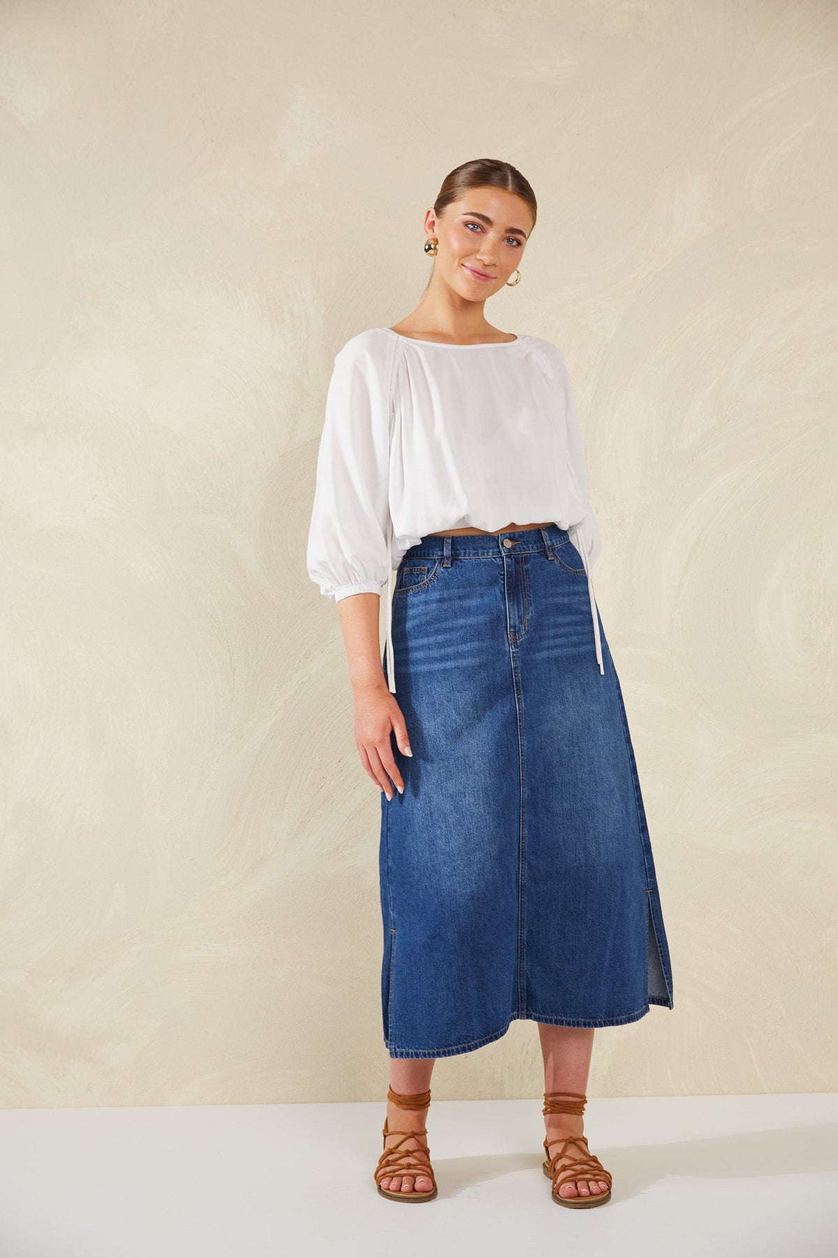 Palermo Drawstring Top - Bianco