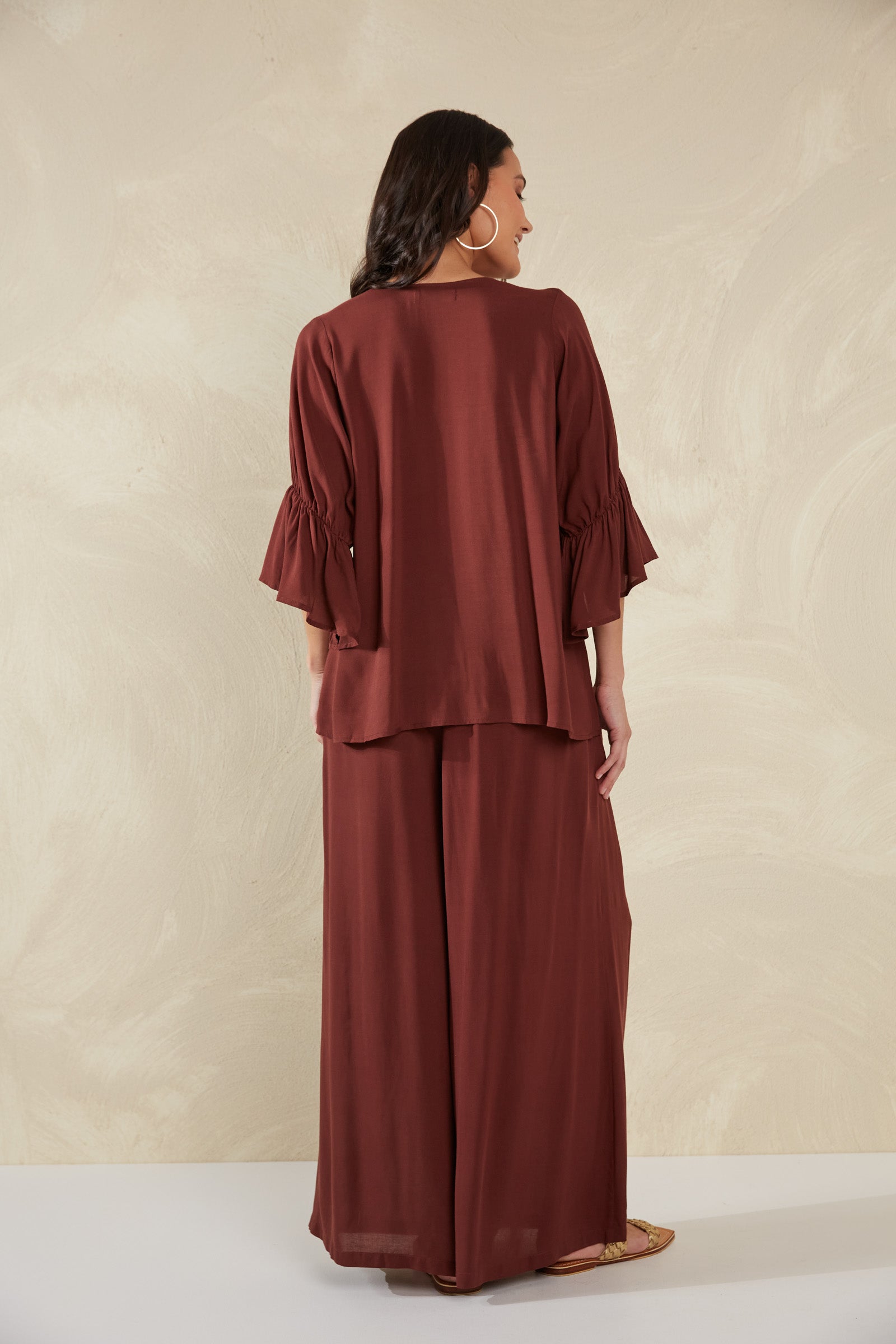 Palermo Ruched Top - Espresso - The Haven Co