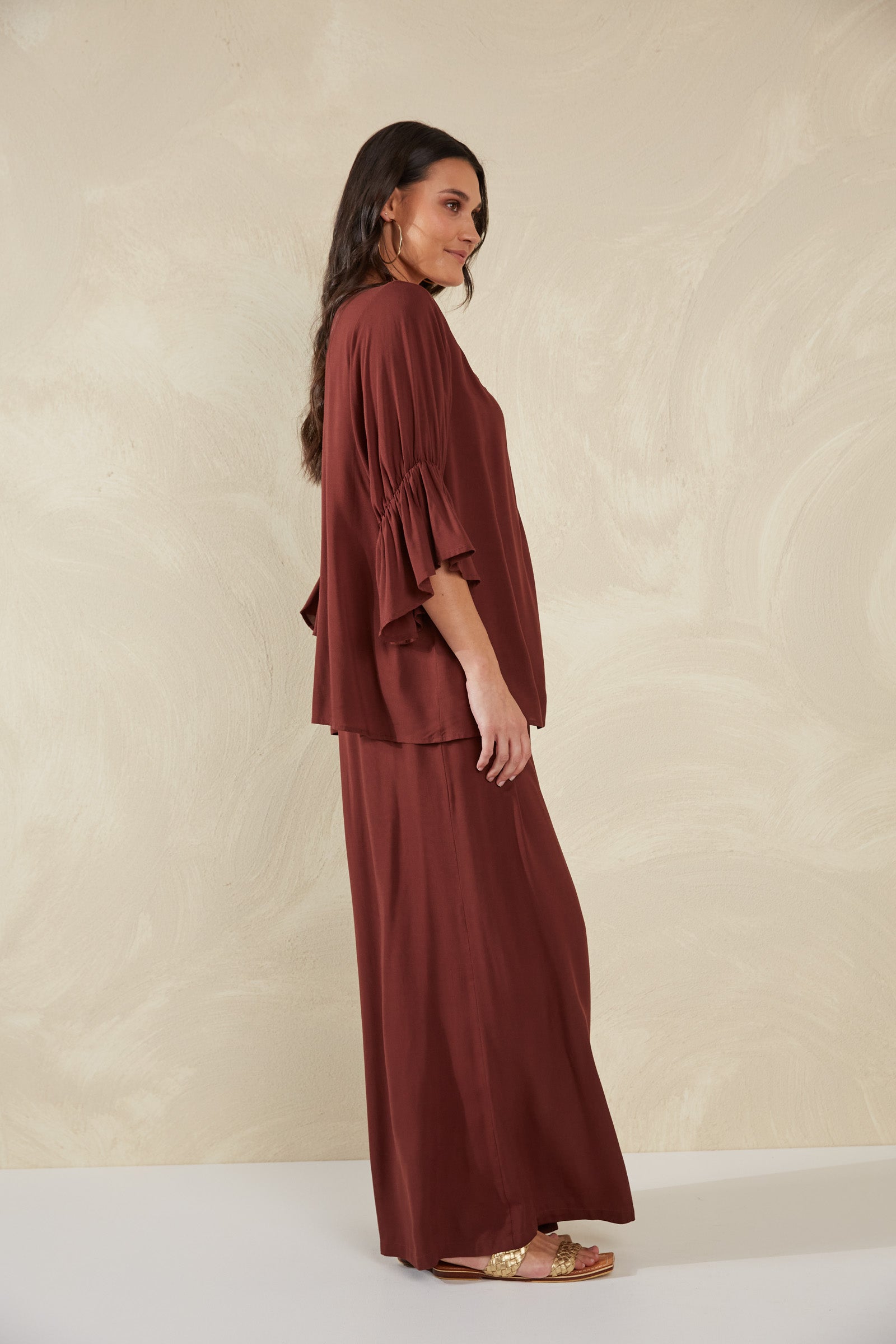 Palermo Ruched Top - Espresso - The Haven Co
